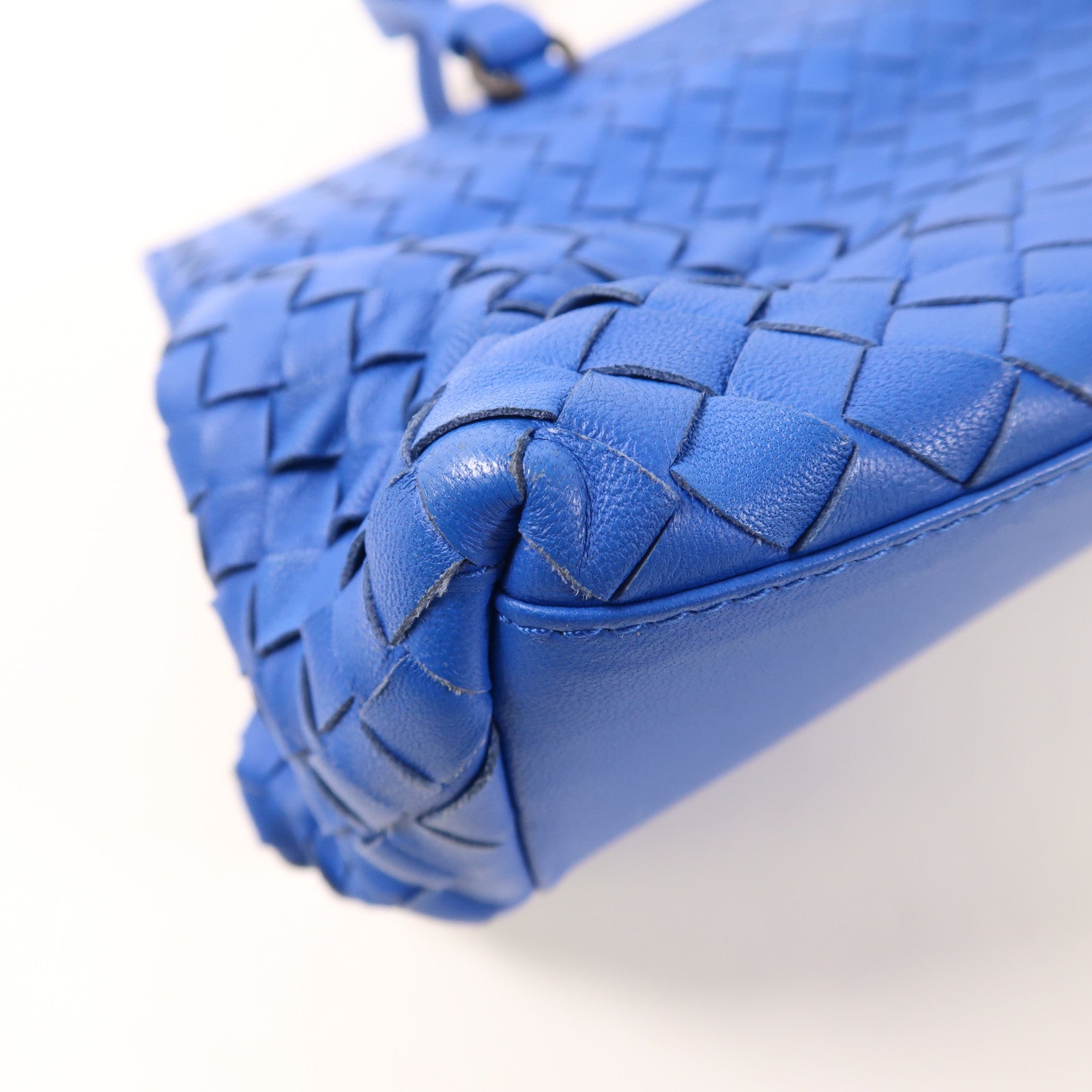 BOTTEGA VENETA BV 2 Way Shoulder Bag Calfskin Leather Blue