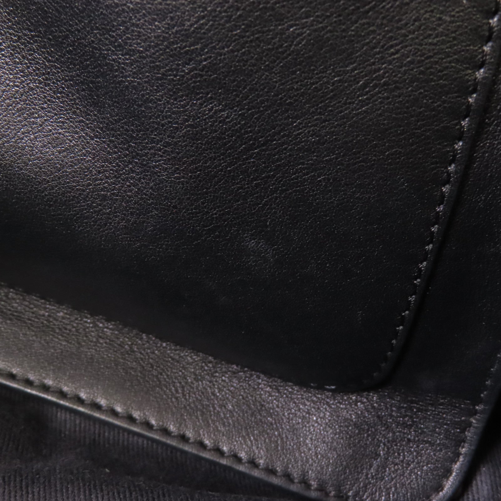 VALENTINO GHW 2 Way Shoulder Bag Calfskin Leather Black