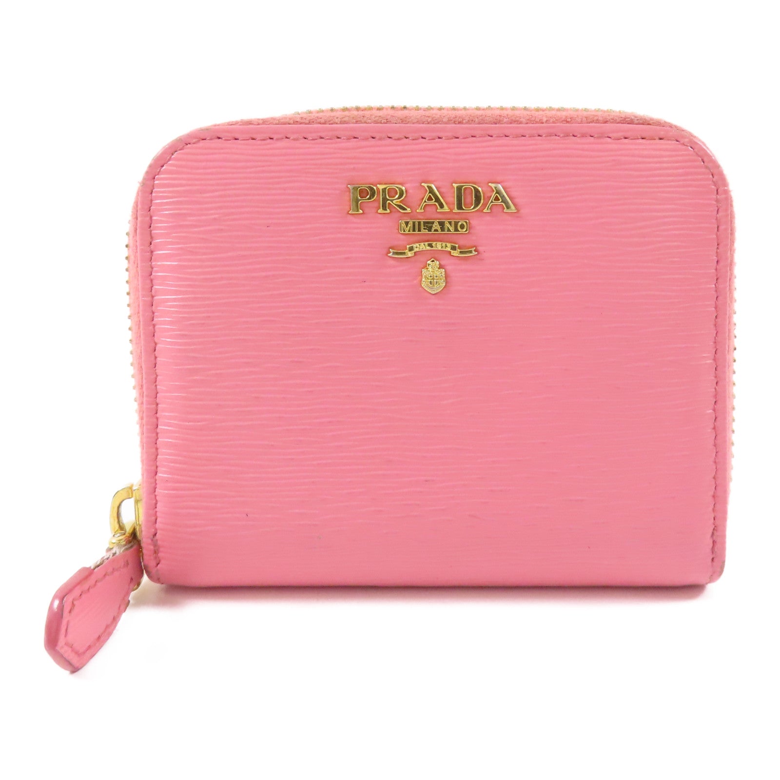 PRADA GHW Coin Case Calfskin Leather Pink