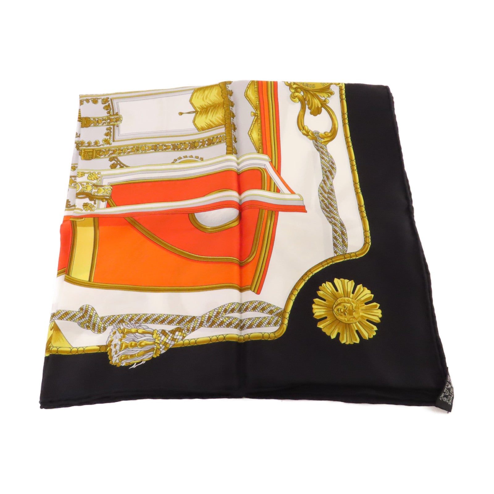 HERMES 【激減優惠】絲質65x65 Scarf絲巾白色/黑色/橙色/彩色