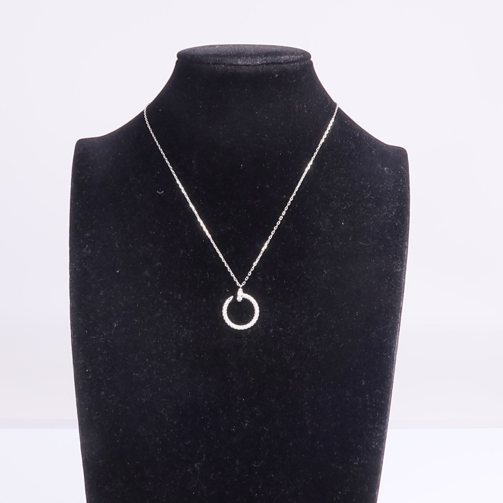 CARTIER 18K白金Juste un Clou Pendant鑽石項鍊