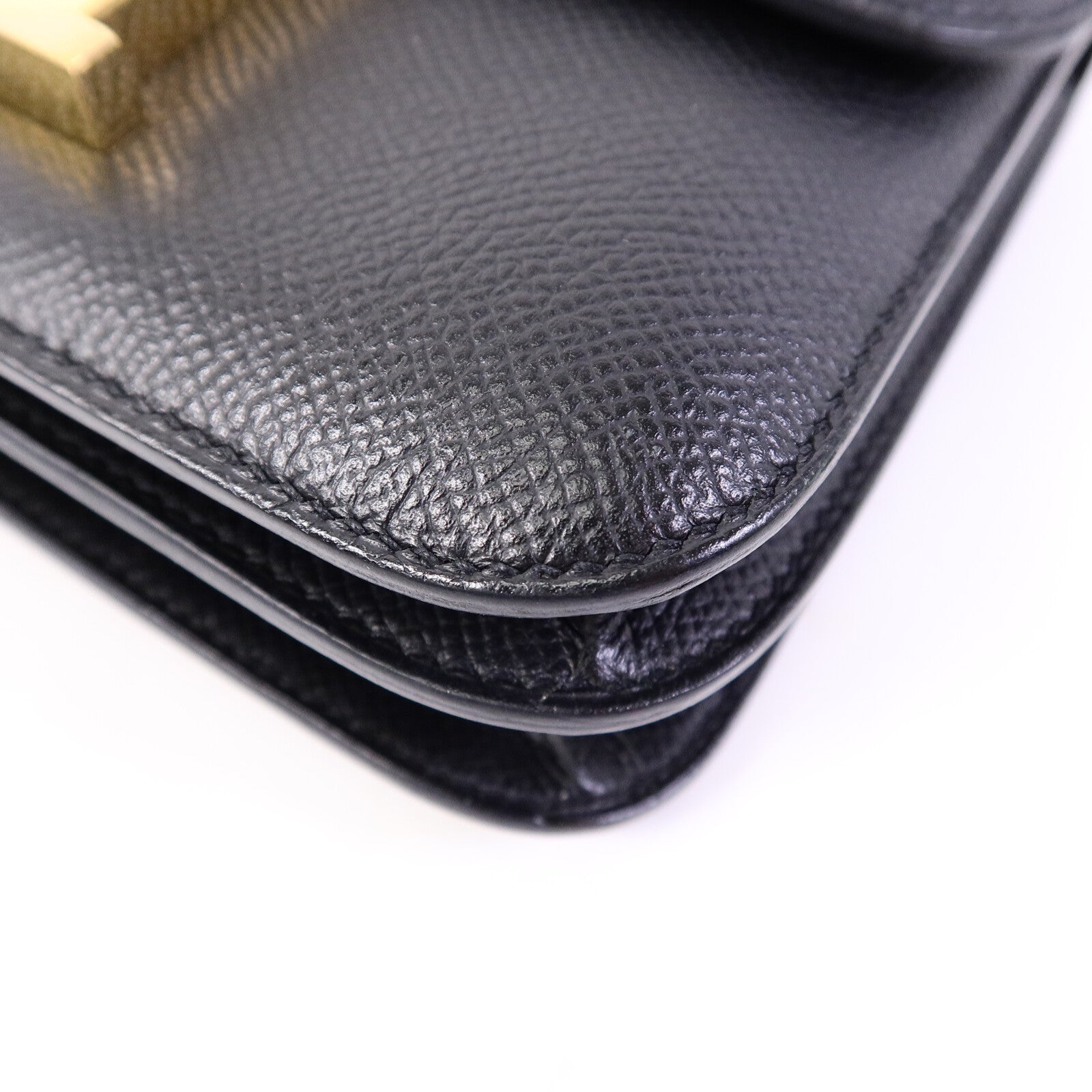 HERMES Epsom皮革Mini Constance肩背袋Noir
