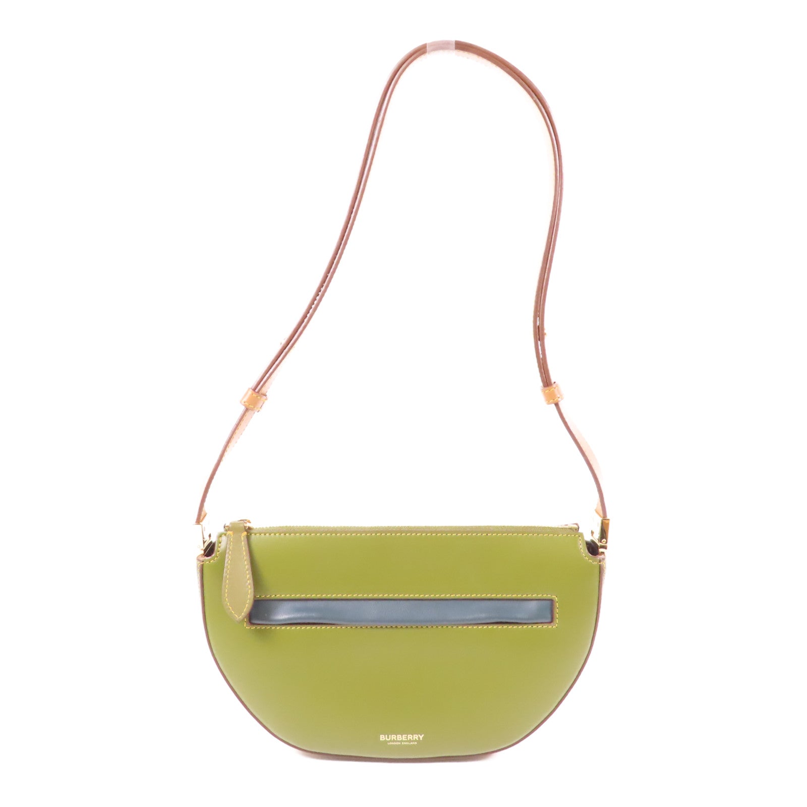 BURBERRY【激減優惠】 牛皮皮革Shoulder Bag金扣肩背袋綠色