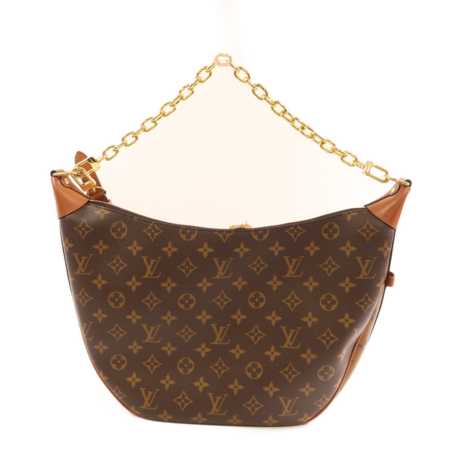 LOUIS VUITTON Monogram Reverse Loop Hobo金扣手挽肩背兩用袋