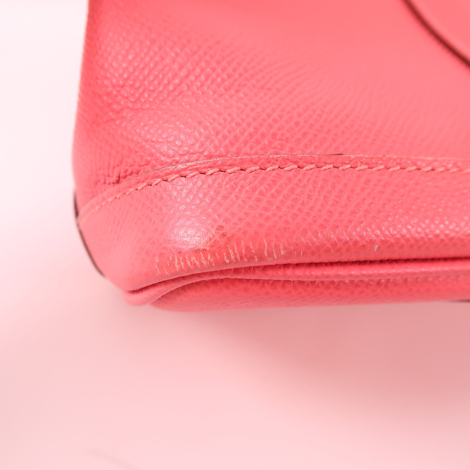 HERMES Epsom皮革Garden Party TPM銀扣手挽袋8W Rose Azalee