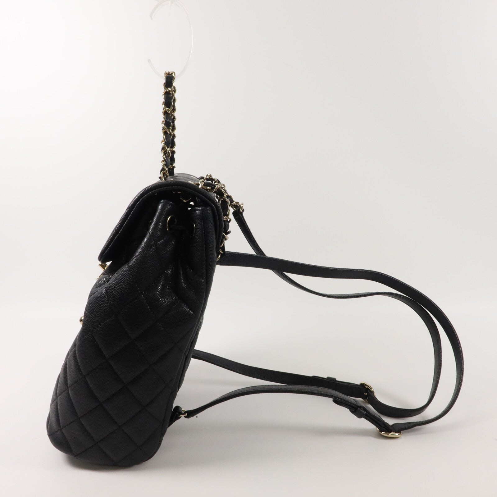 CHANEL 牛皮皮革Backpack鏈帶背包
