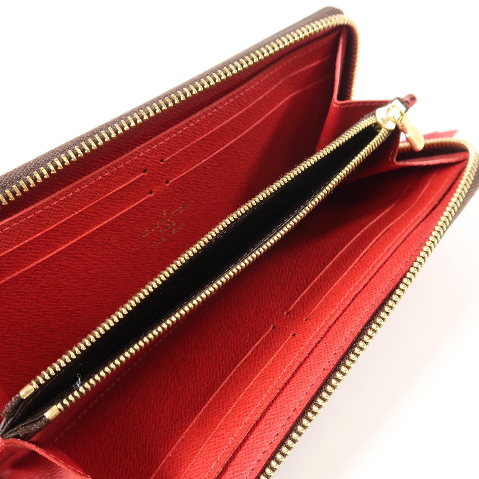 LOUIS VUITTON Damier Clemence Wallet金扣長錢包