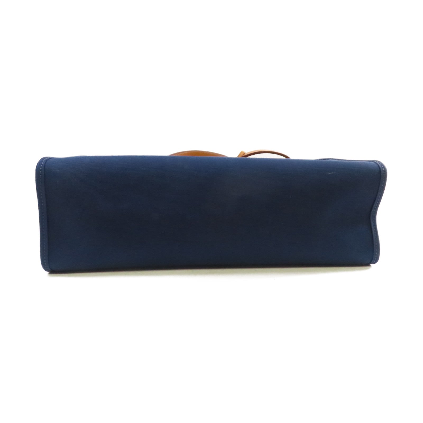 HERMES 帆布Herbag PM 2Way Shoulder Bag銀扣手挽肩背兩用袋馬爾他藍色/啡色