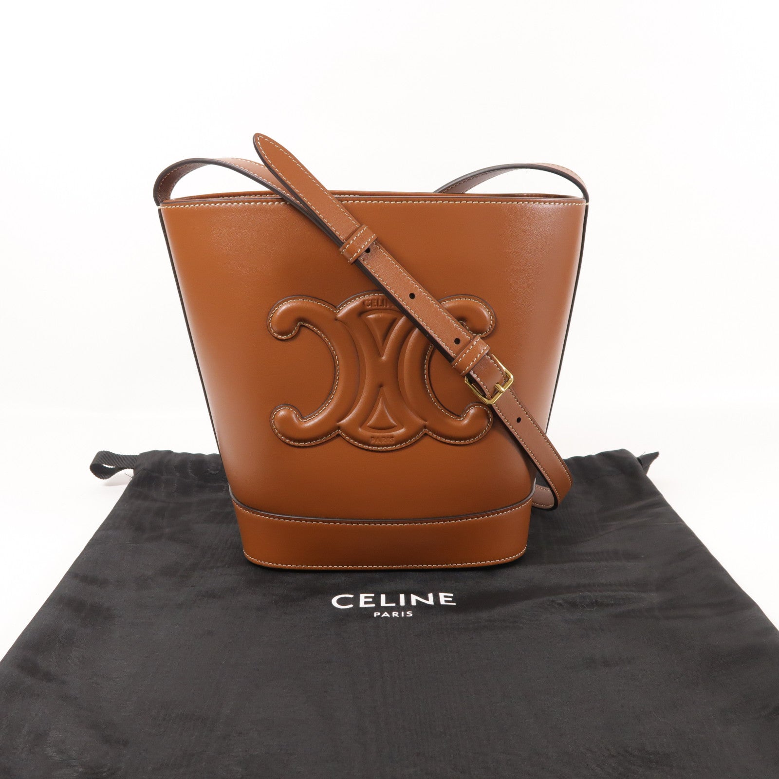 CELINE 牛皮皮革Cuir Triomphe金扣肩背袋