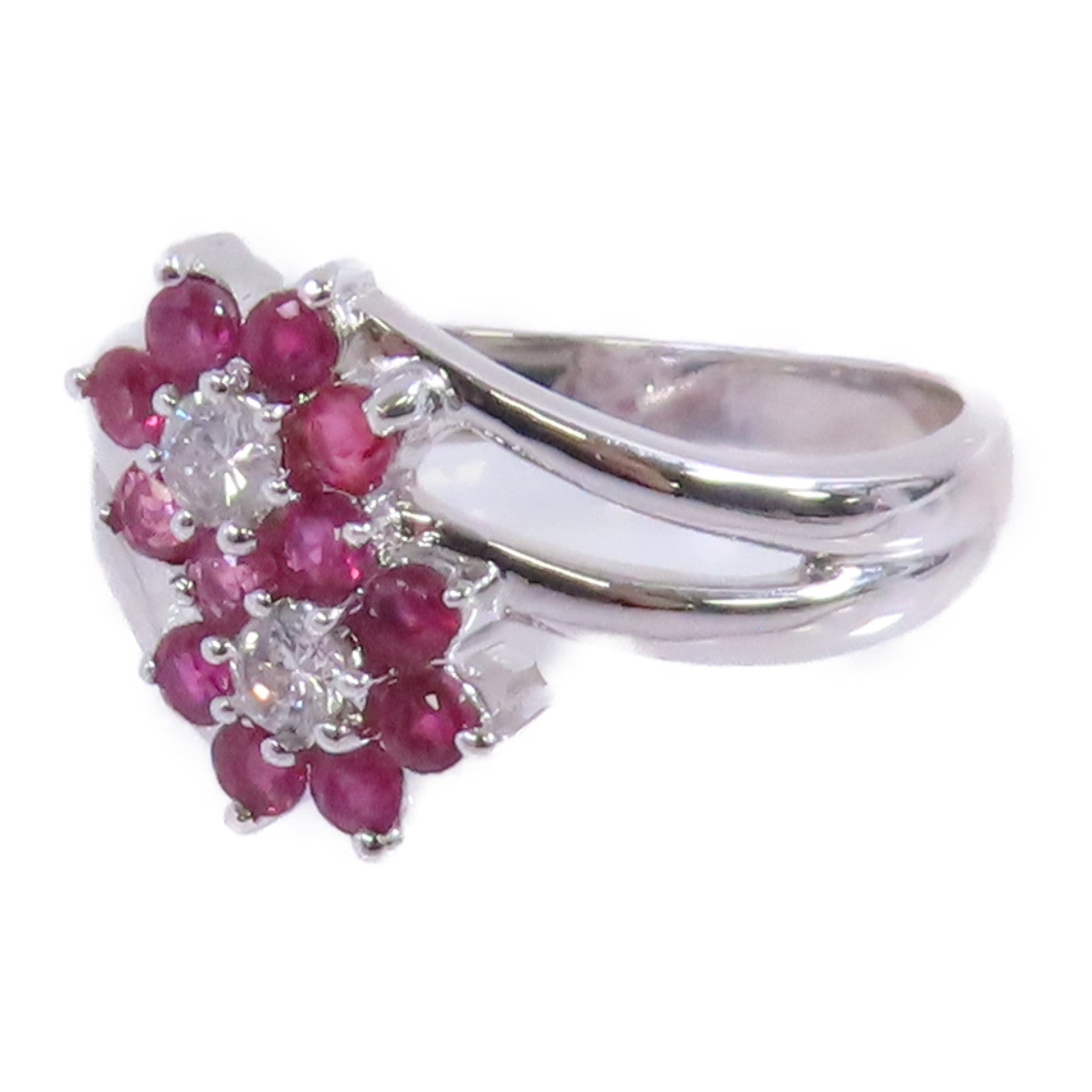 JEWELRY 【激減優惠】18K白金/紅寶石/鑽石Ruby Diamond Ring戒指US#7