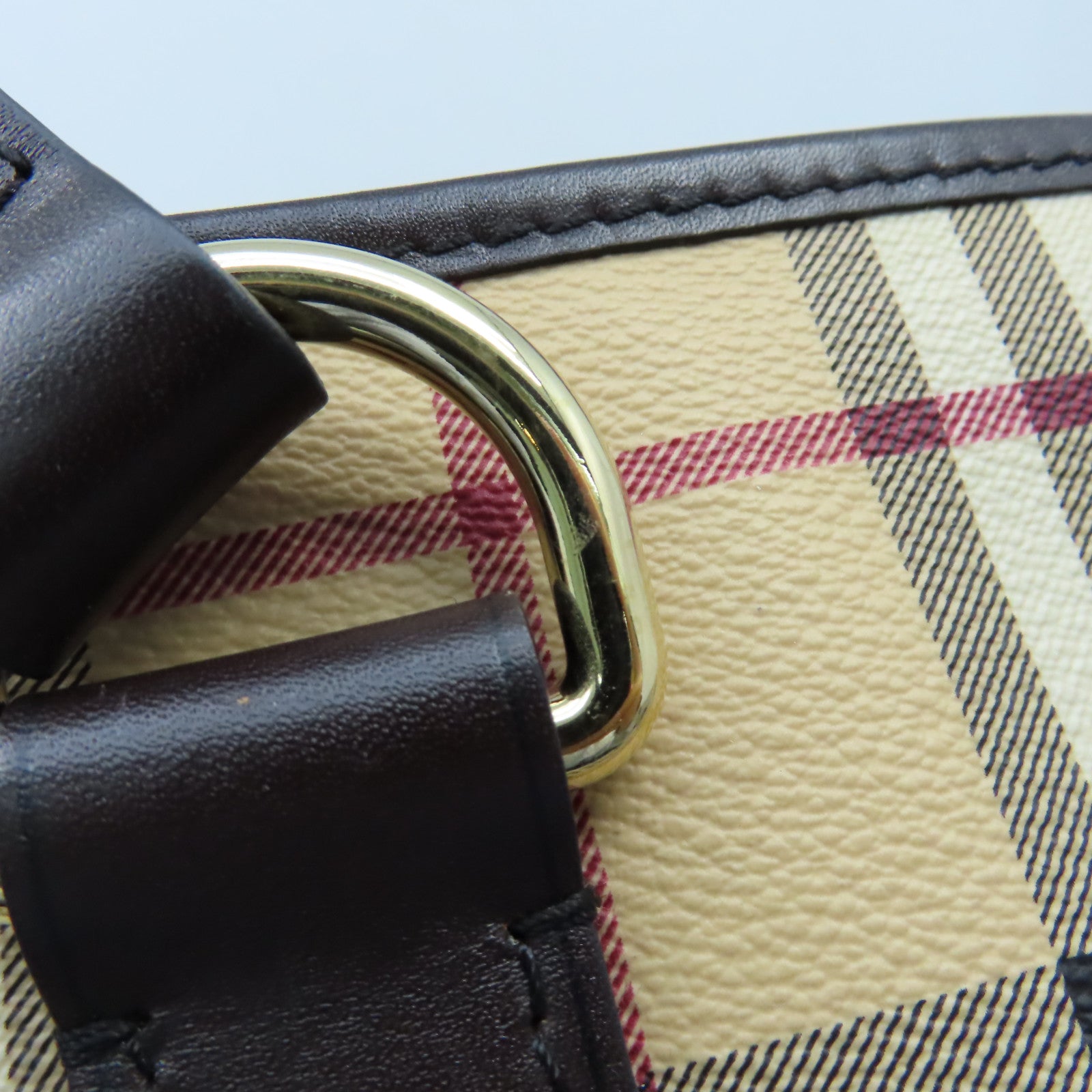 BURBERRY 塗層帆布Tote Bag金扣手挽袋啡色