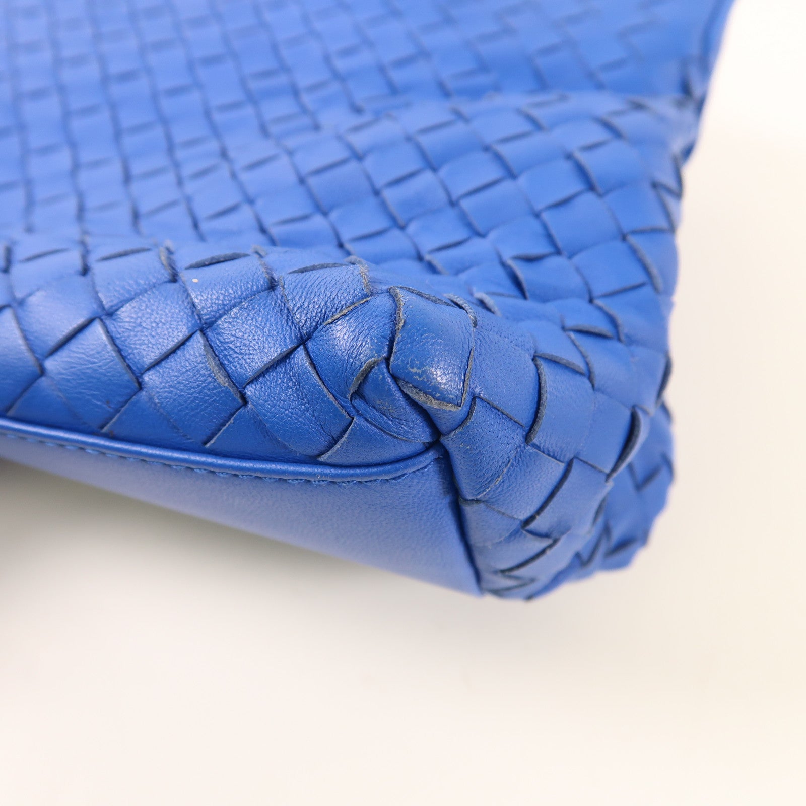 BOTTEGA VENETA BV 2 Way Shoulder Bag Calfskin Leather Blue