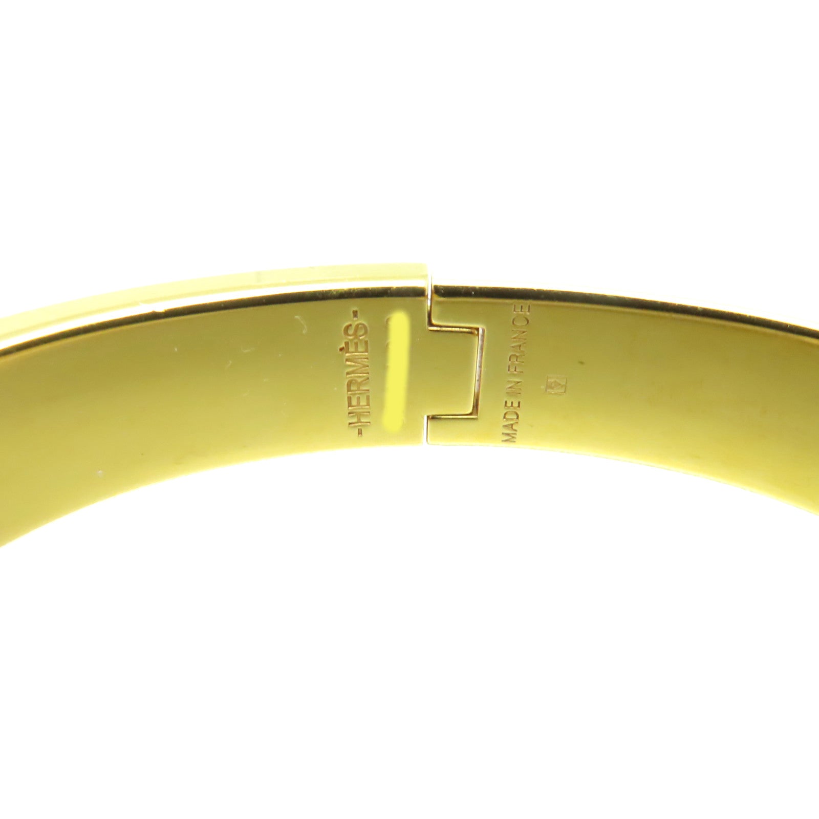 HERMES 【激減優惠】金屬/琺瑯Clic Anneau Bracelet金扣手鐲金色/灰色