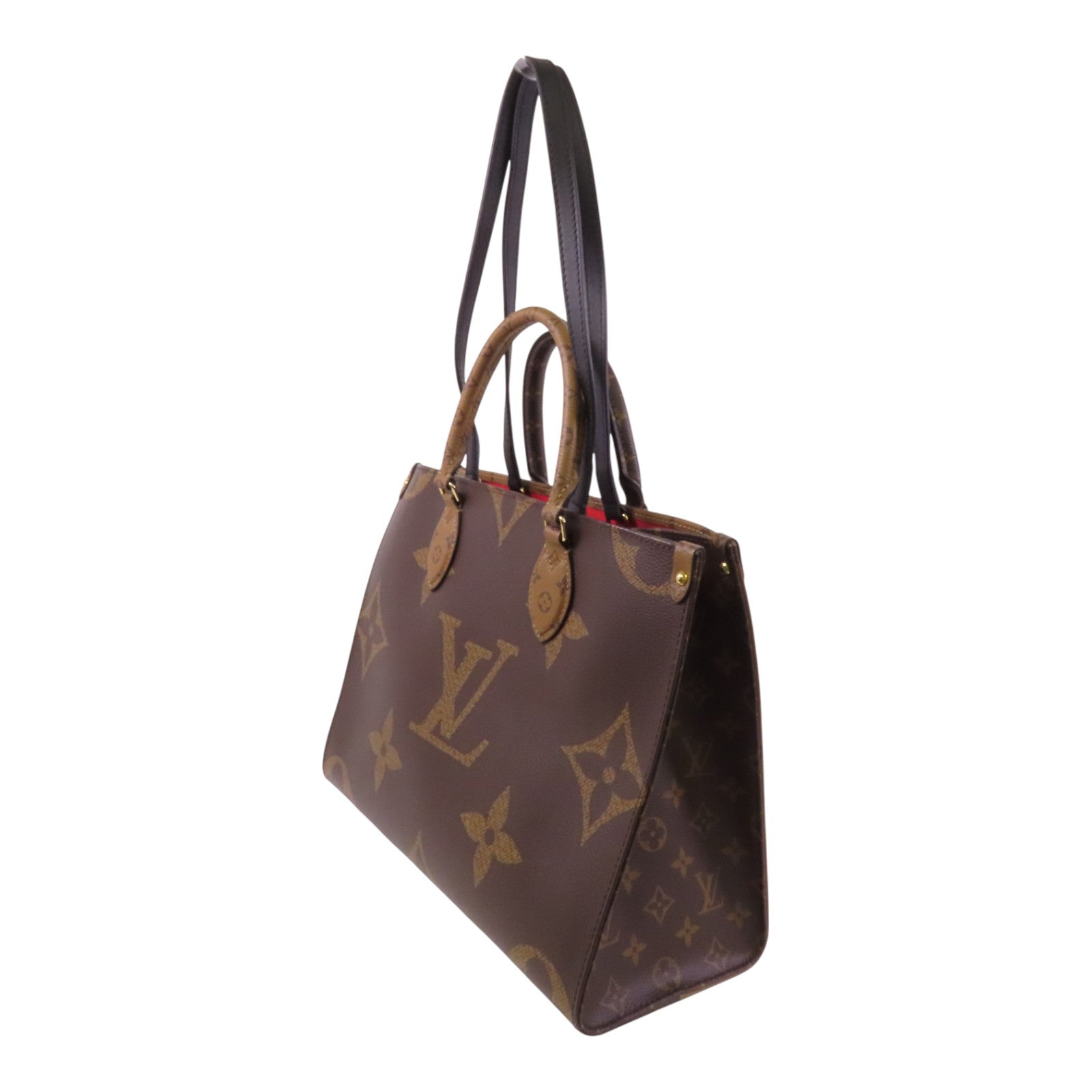 LOUIS VUITTON Monogram/Monogram Reverse On The Go MM金扣手挽肩背兩用袋