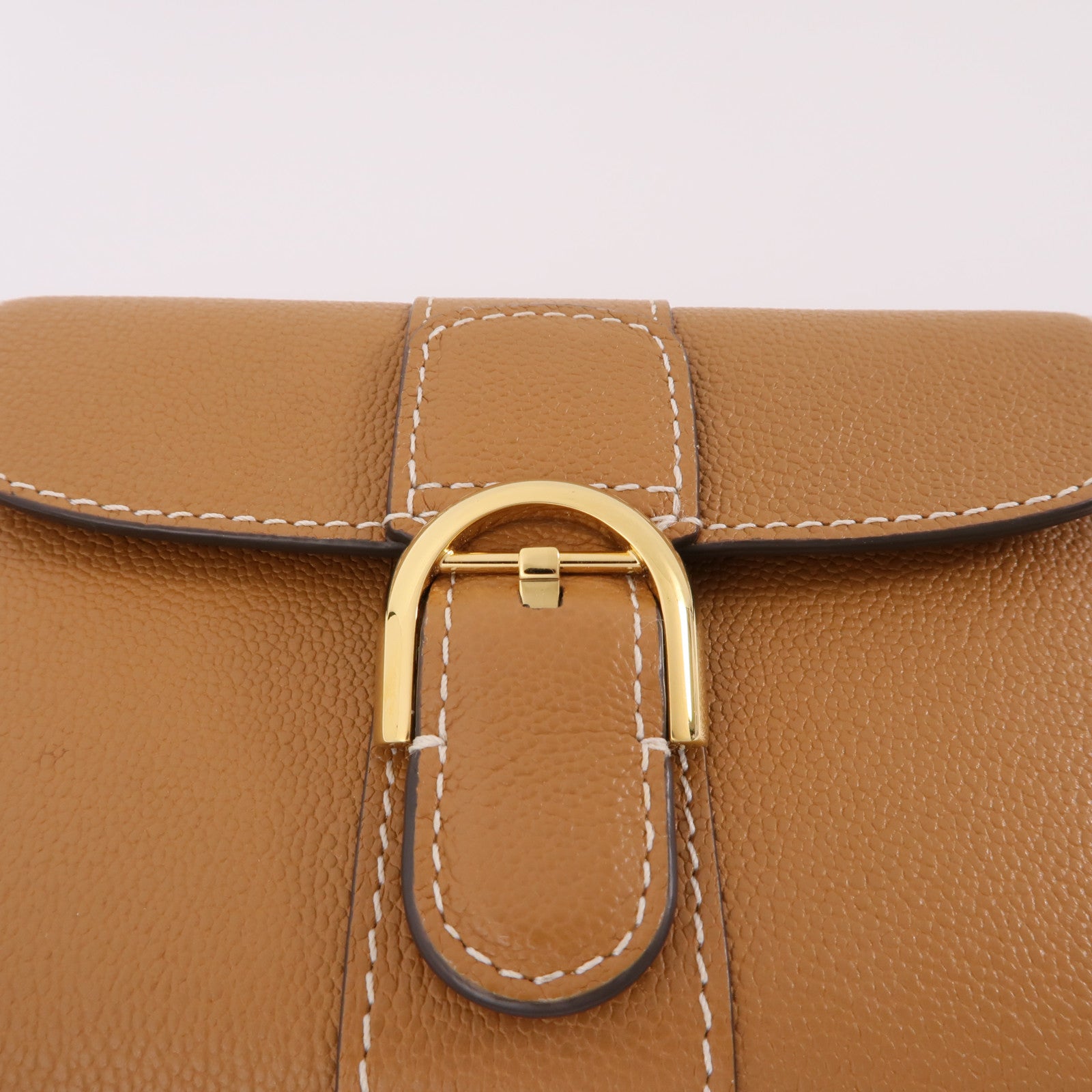 Delvaux 牛皮皮革Wallet金扣錢包棕色