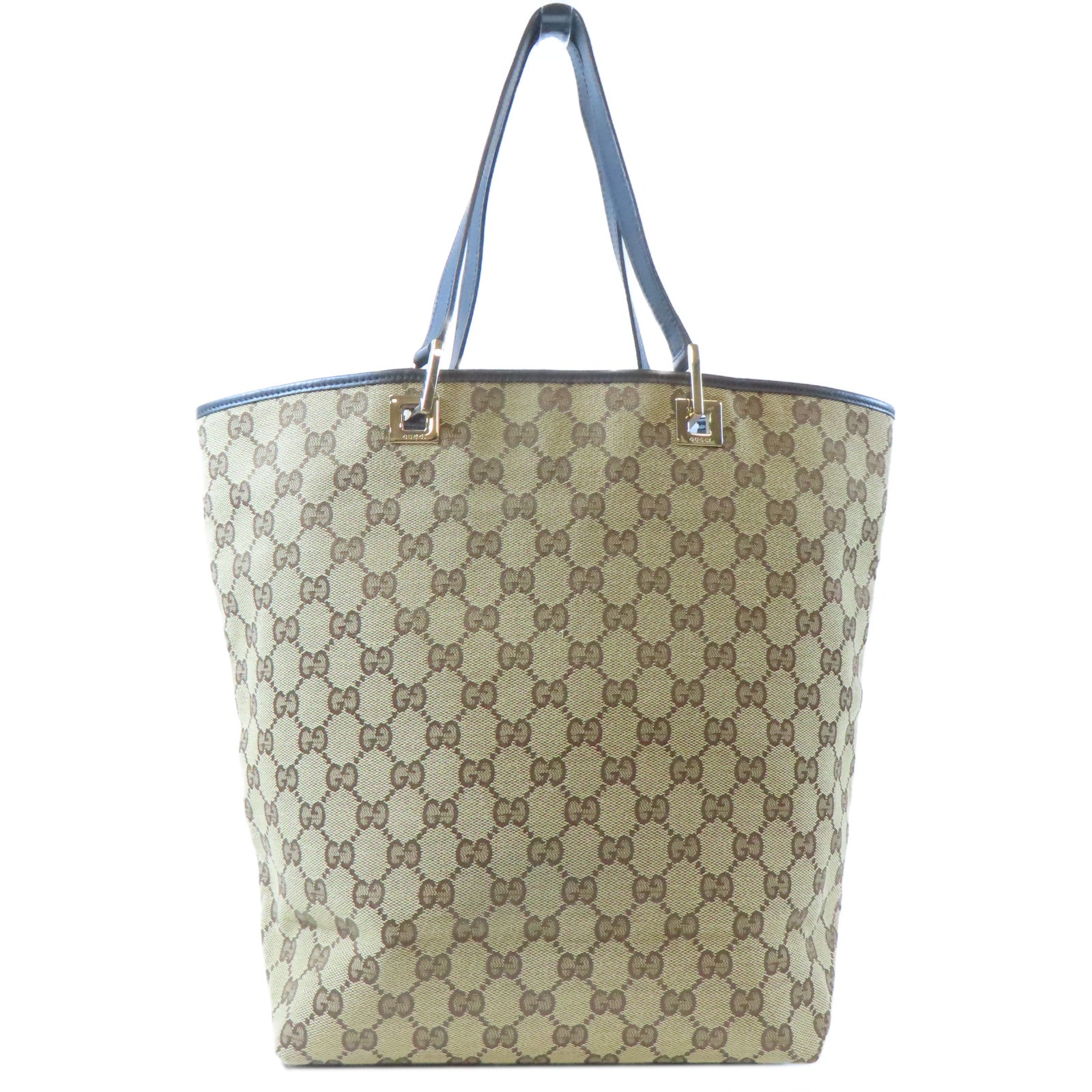 GUCCI 帆布Tote Bag金扣肩背袋啡色