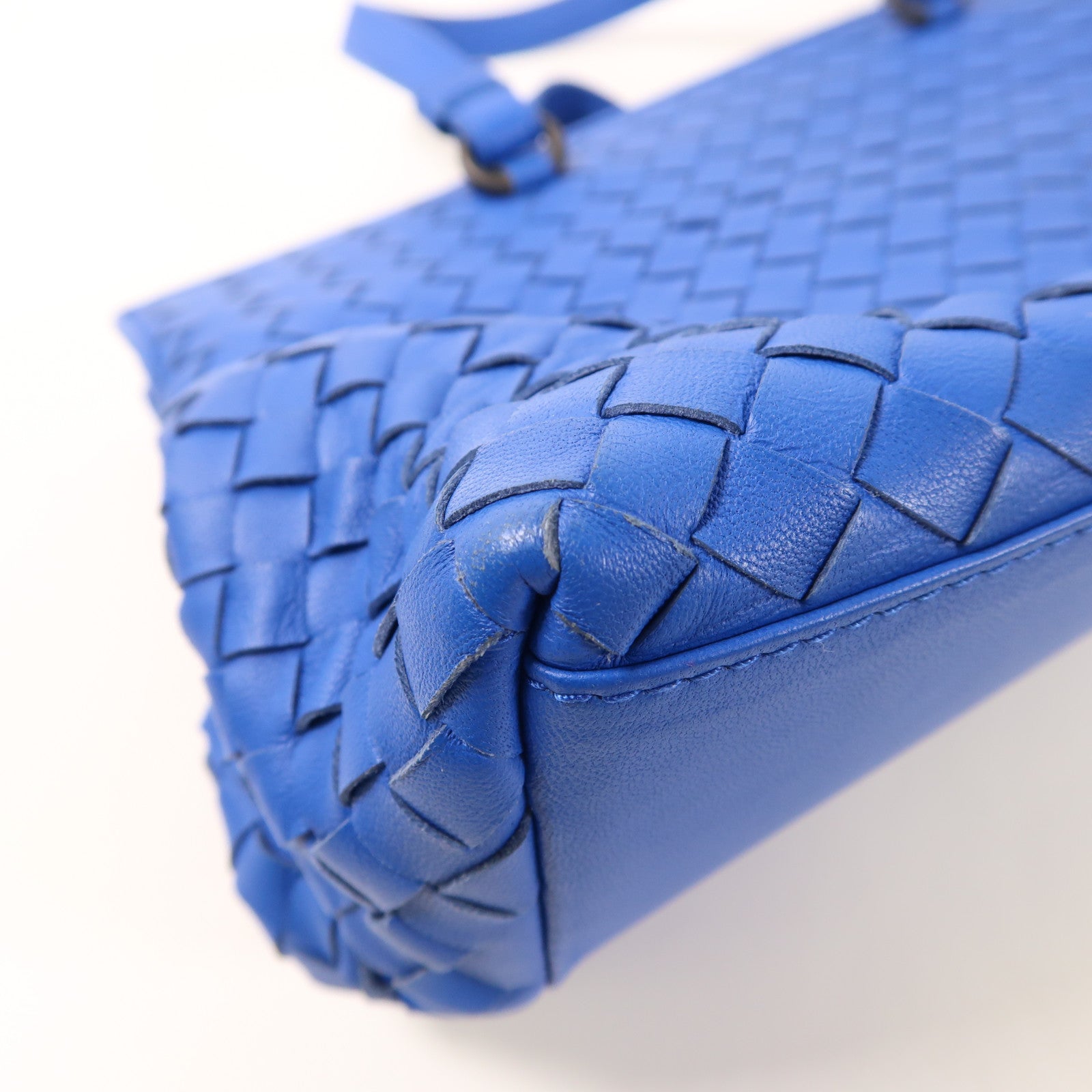 BOTTEGA VENETA BV 2 Way Shoulder Bag Calfskin Leather Blue