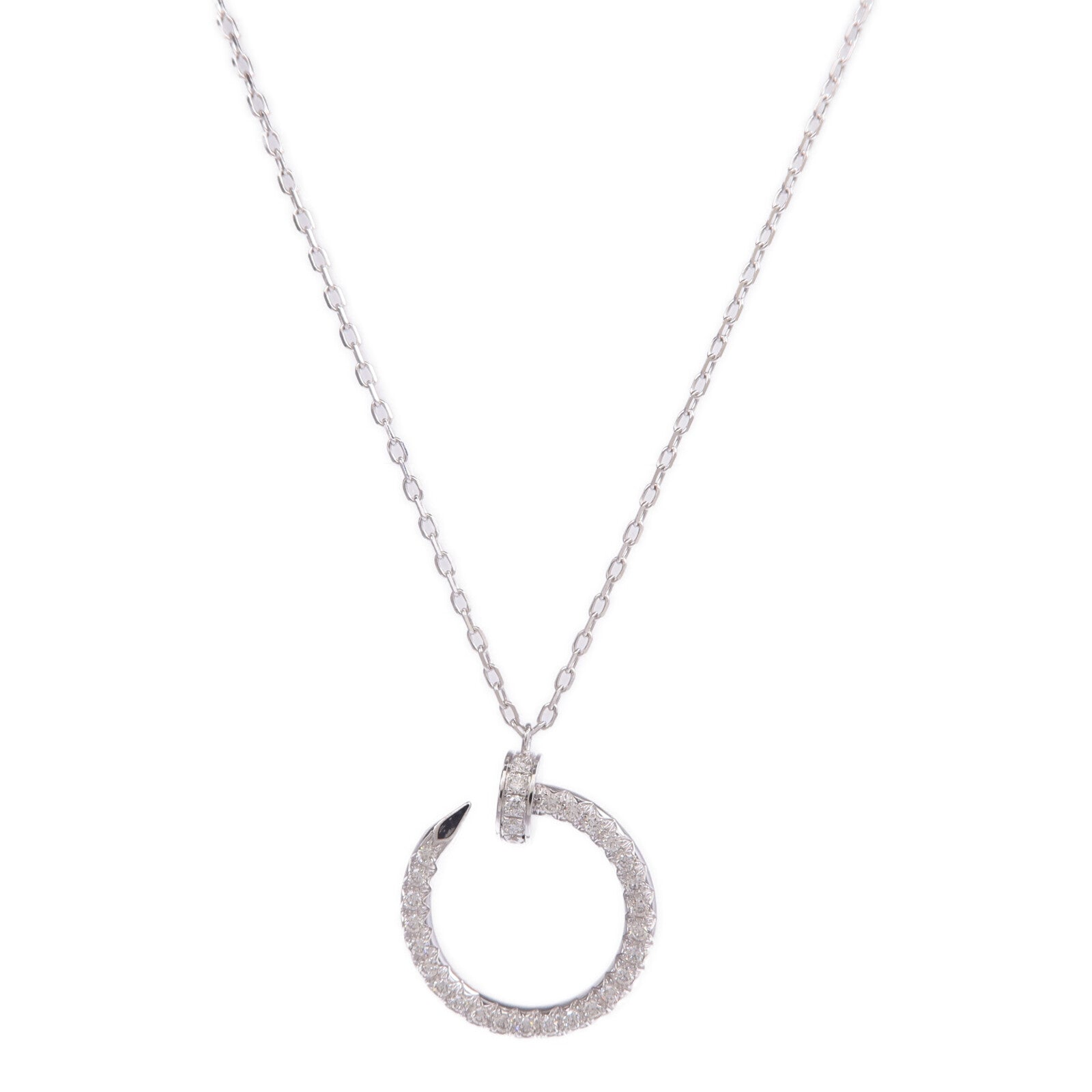 CARTIER 18K白金Juste un Clou Pendant鑽石項鍊