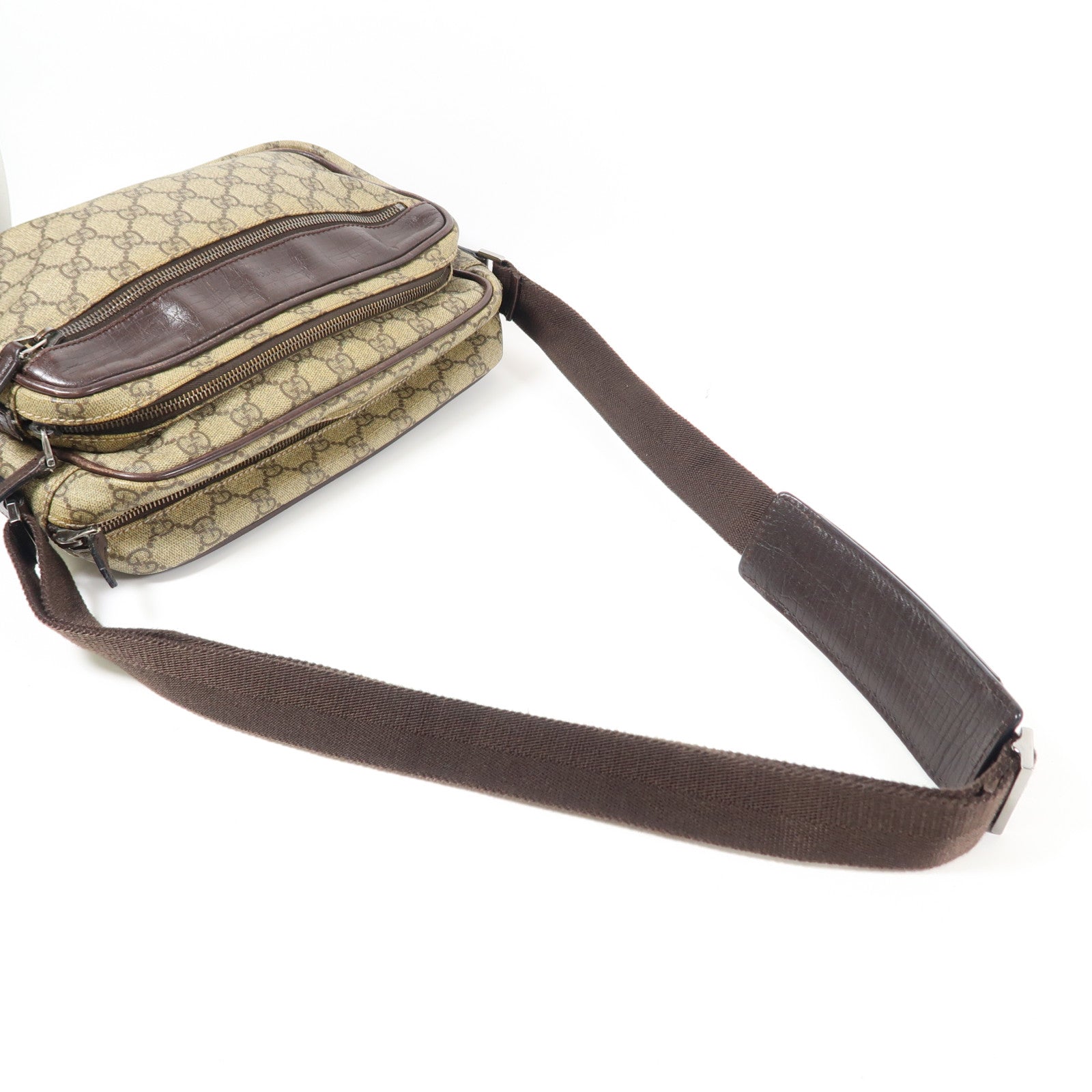 GUCCI GG SHW Shoulder Bag 114531 Coated Canvas Brown