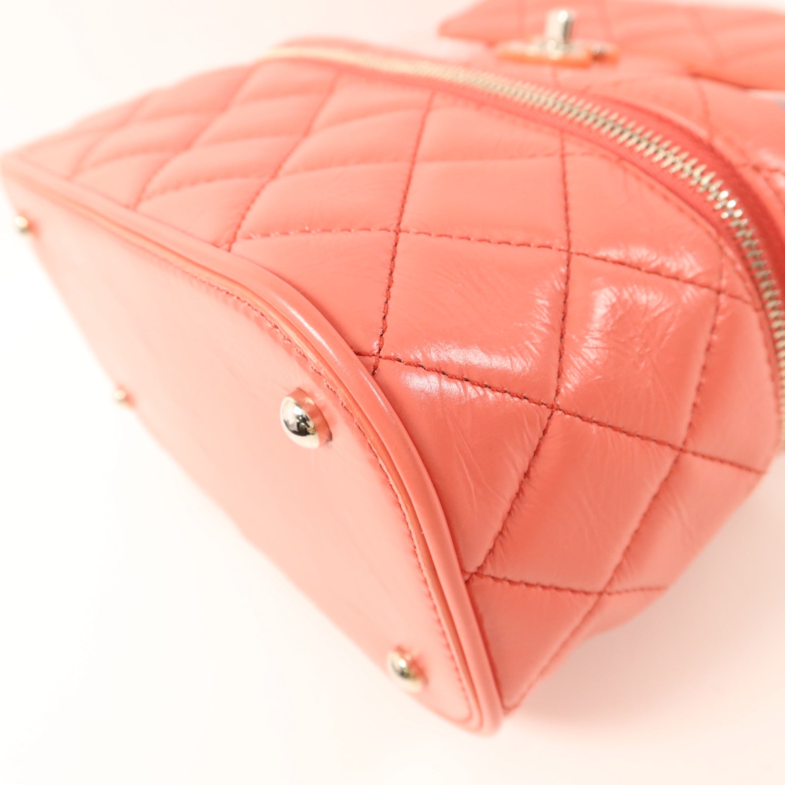 CHANEL 牛皮皮革/PVC Matelasse Backpack銀扣背包