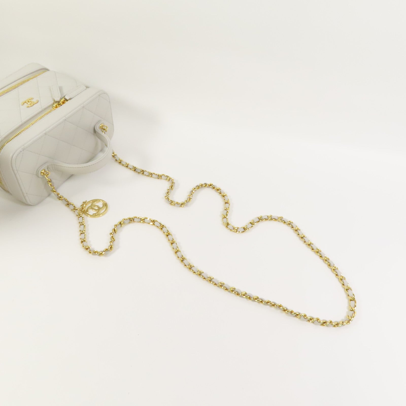 CHANEL 【激減優惠】牛皮皮革Vanity Case金扣手挽肩背兩用袋