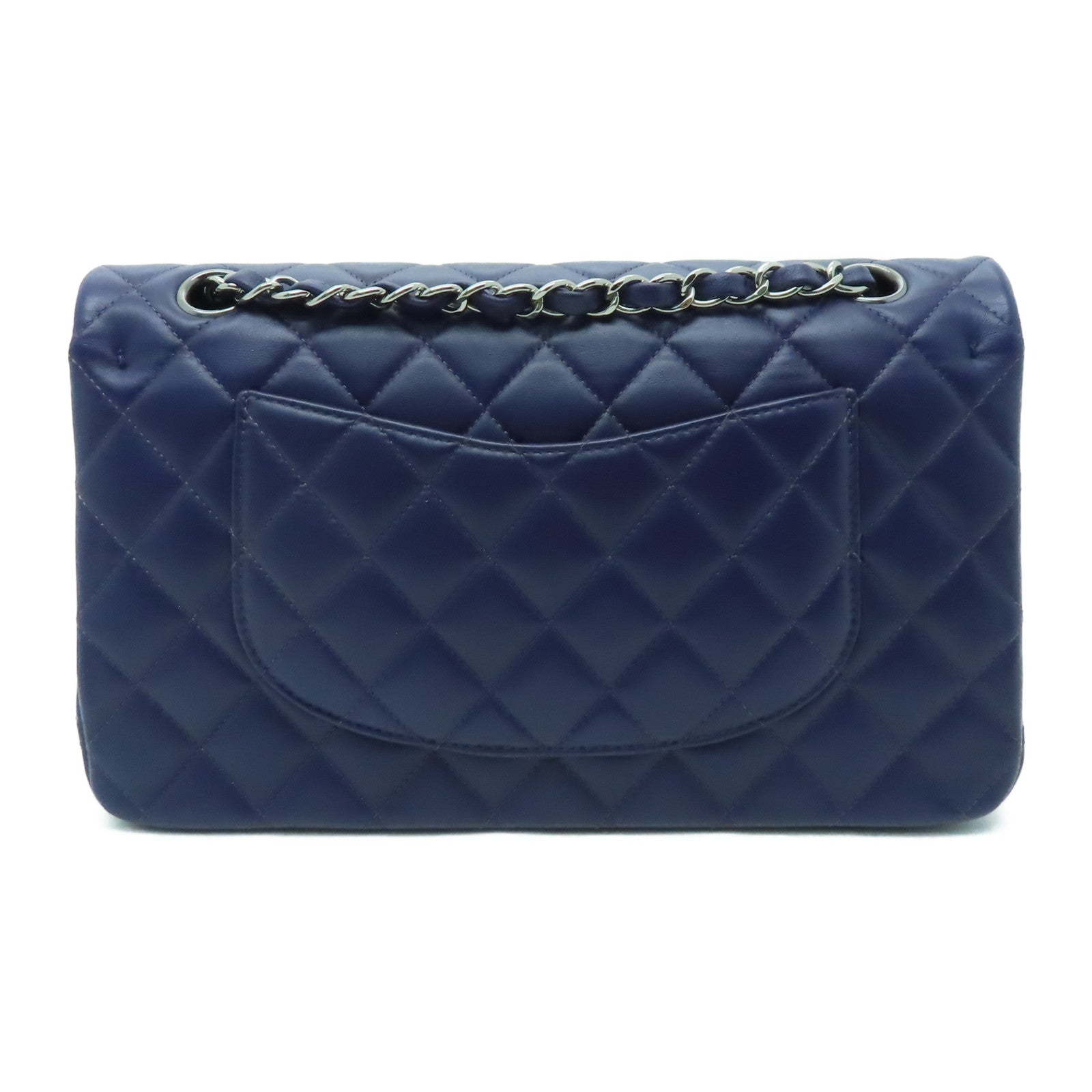 CHANEL 【激減優惠】菱格羊皮皮革Classic 25銀扣鏈帶肩背袋紫色