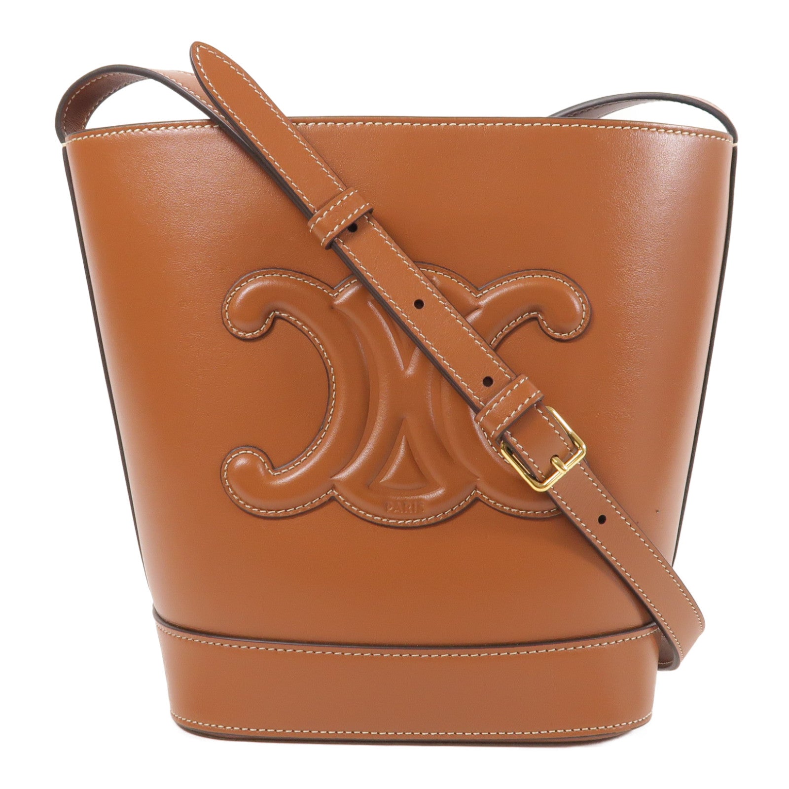 CELINE 牛皮皮革Cuir Triomphe金扣肩背袋