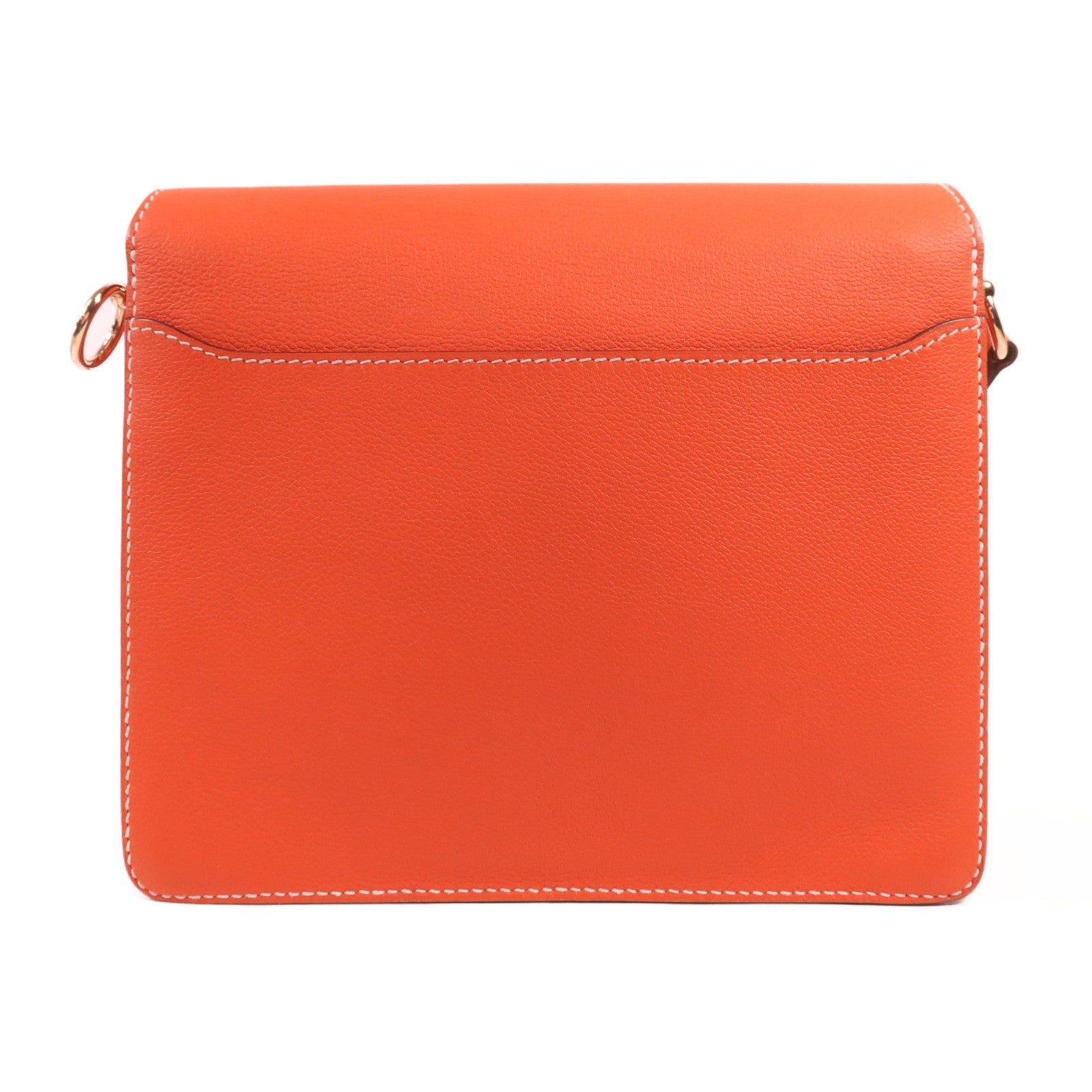 HERMES Evercolor皮革Roulis 23金扣肩背袋Feu