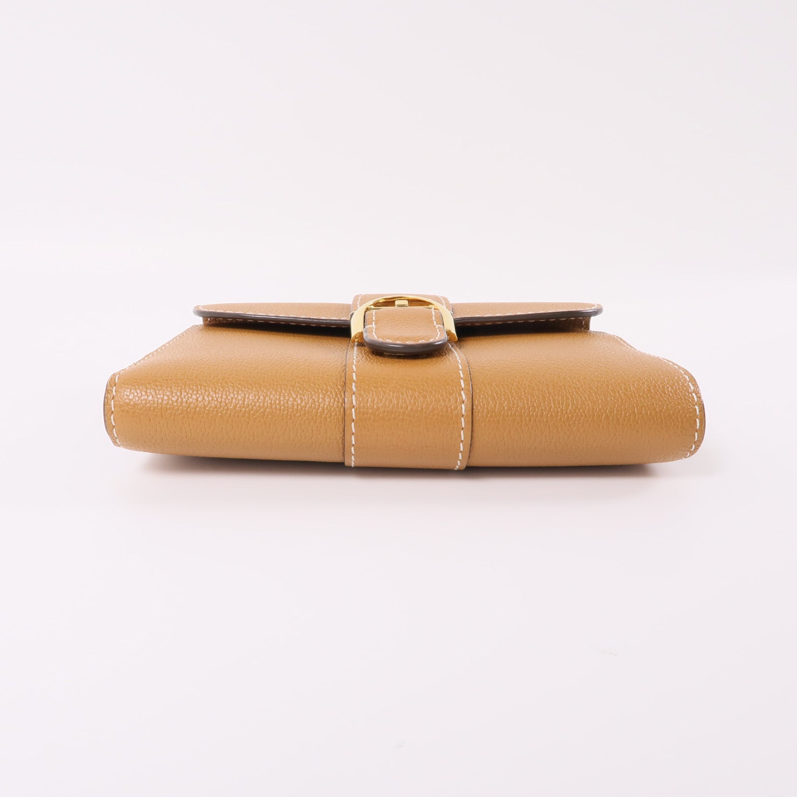 Delvaux 牛皮皮革Wallet金扣錢包棕色