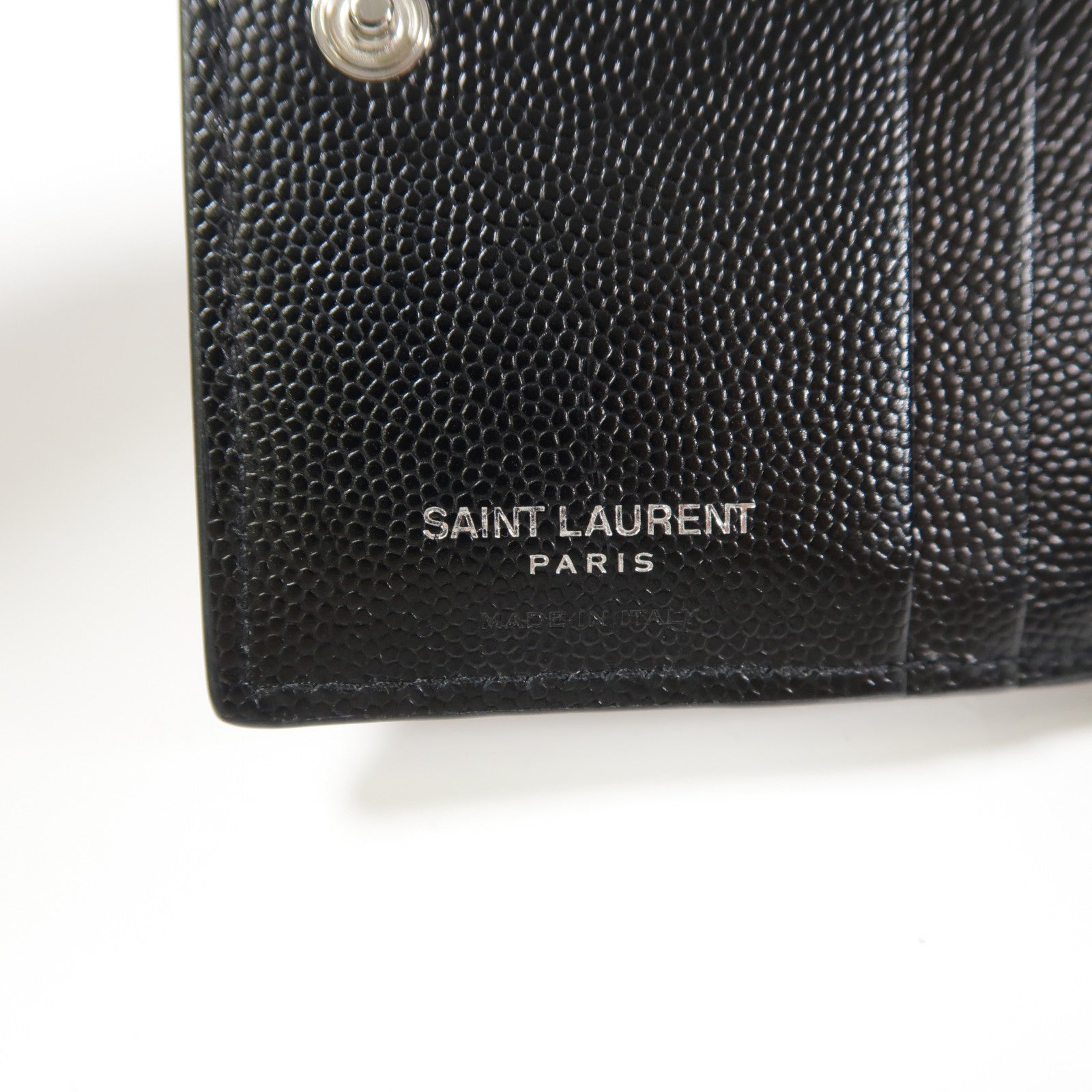 YVES SAINT LAURENT 牛皮皮革Wallet銀扣錢包