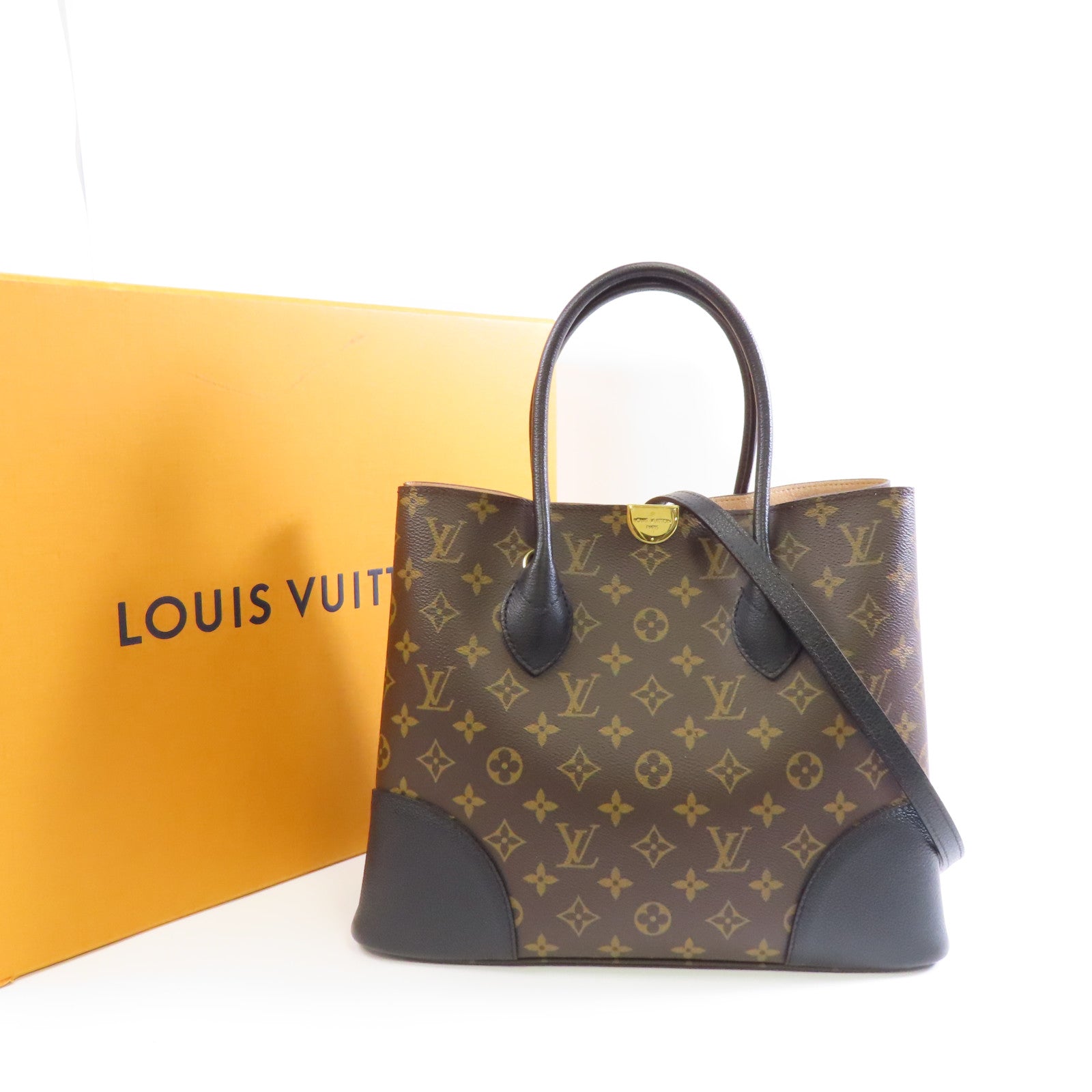 LOUIS VUITTON Monogram Flandrin金扣手挽肩背兩用袋棕色
