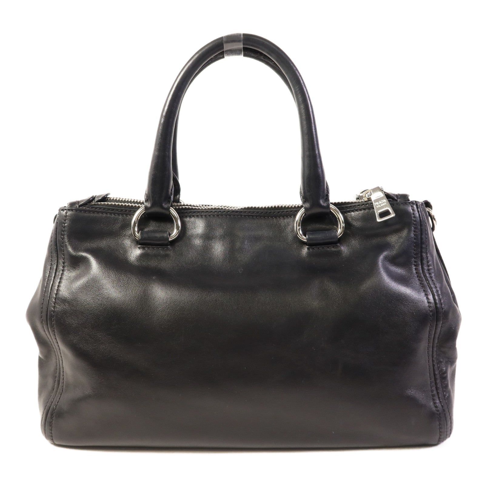 PRADA 牛皮皮革Shoulder Bag銀扣手挽肩背兩用袋