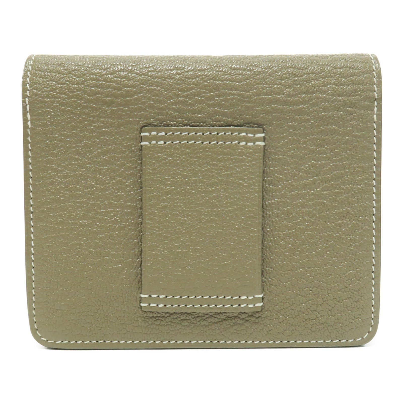 HERMES Chevre皮革Roulis Slim銀扣腰包大象灰色