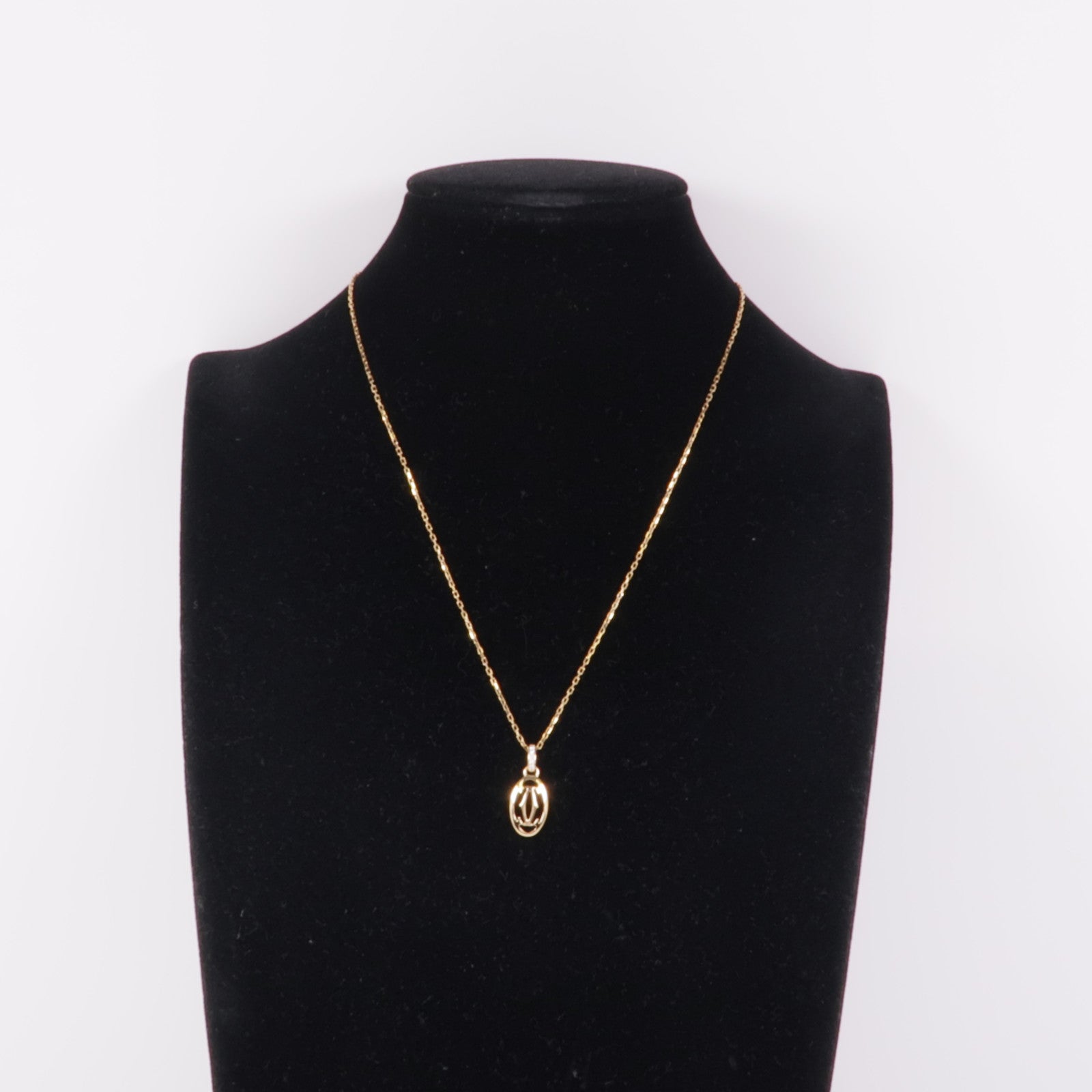 CARTIER 18K玫瑰金Double C De Cartier鑽石項鍊