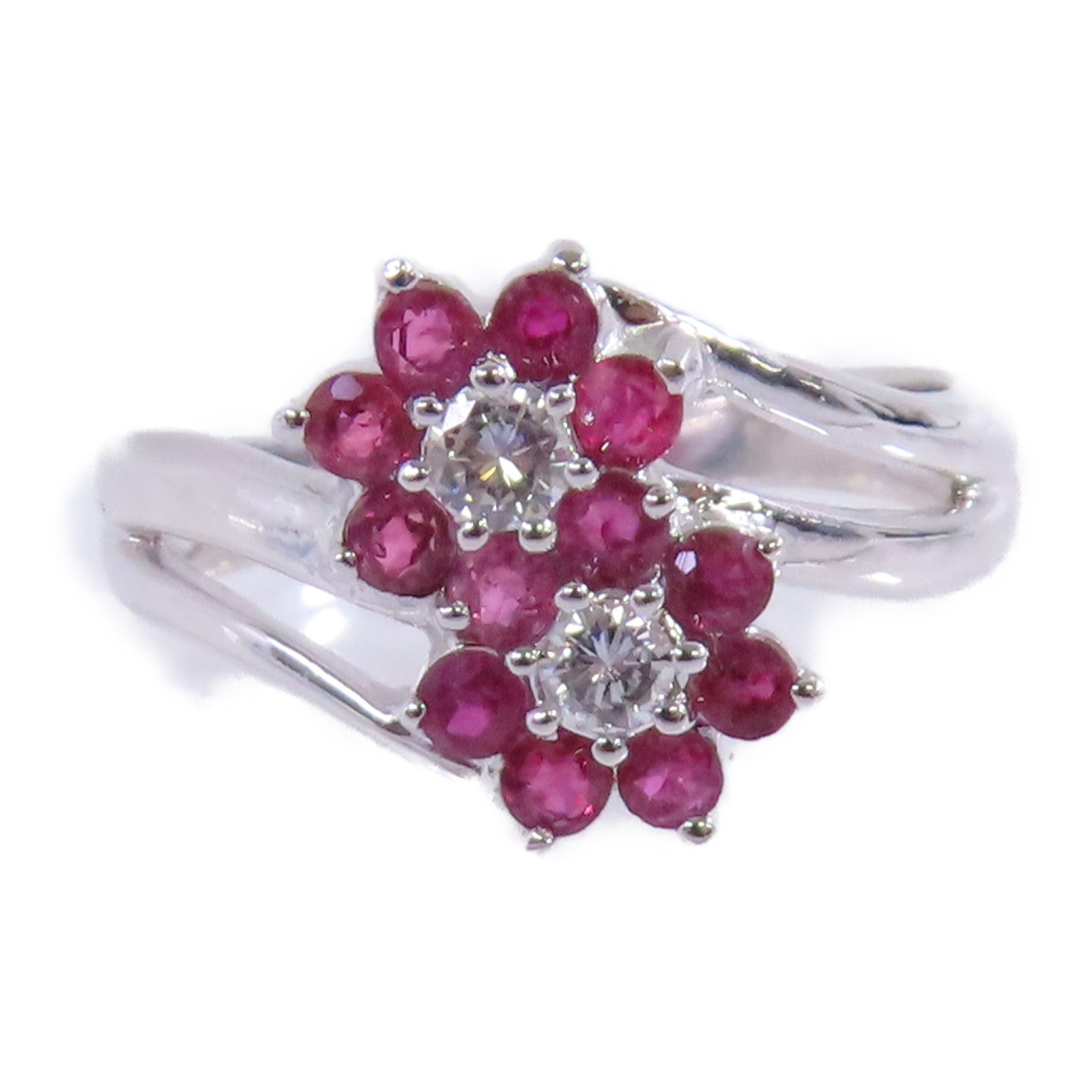JEWELRY 【激減優惠】18K白金/紅寶石/鑽石Ruby Diamond Ring戒指US#7