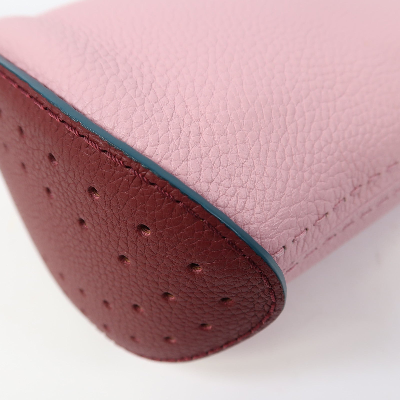 SELECTION 【激減優惠】Taurillon Soft Pin Mini Bucket銀扣手挽袋粉紅色/綠色