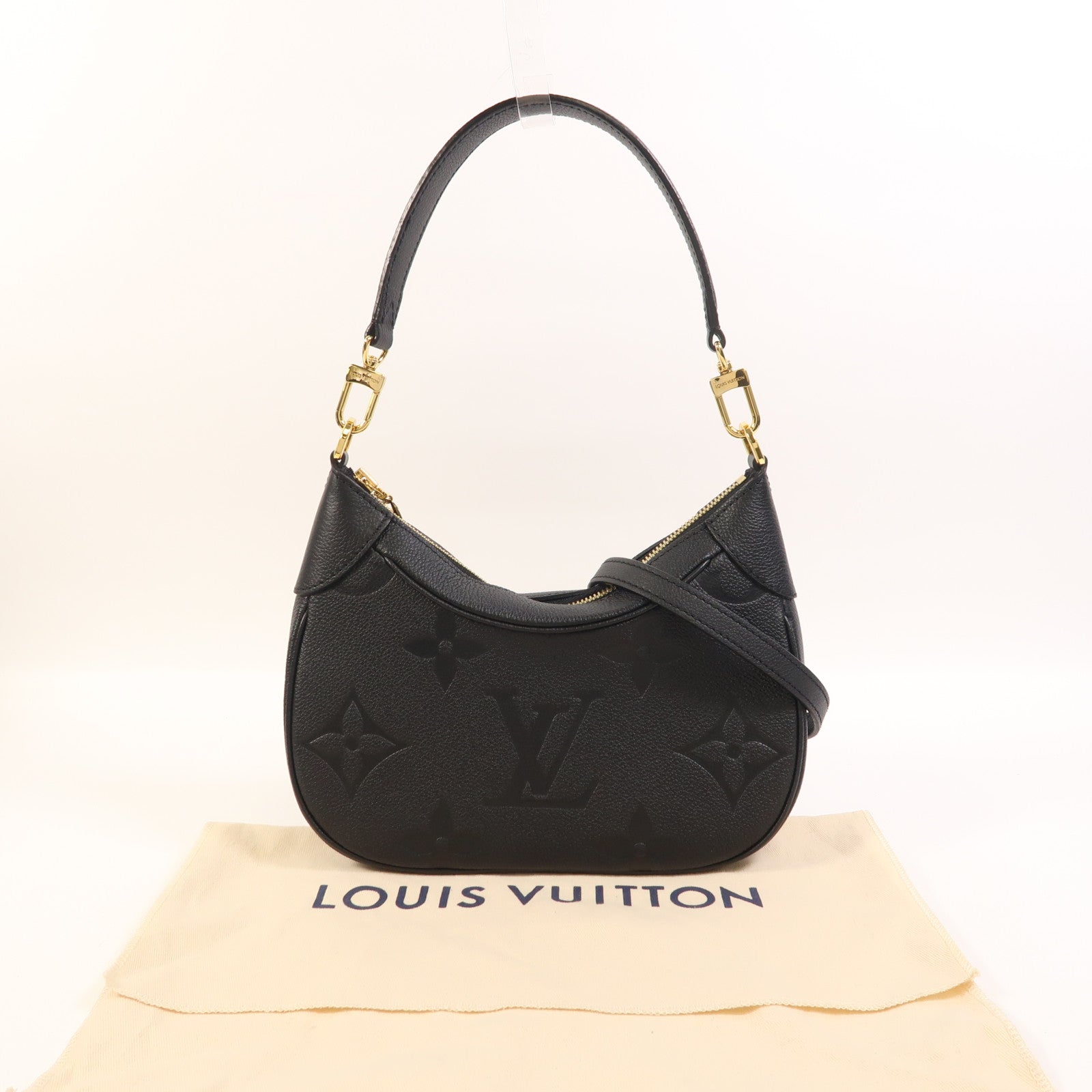 LOUIS VUITTON Monogram Empreinte Bagatelle金扣手挽肩背兩用袋