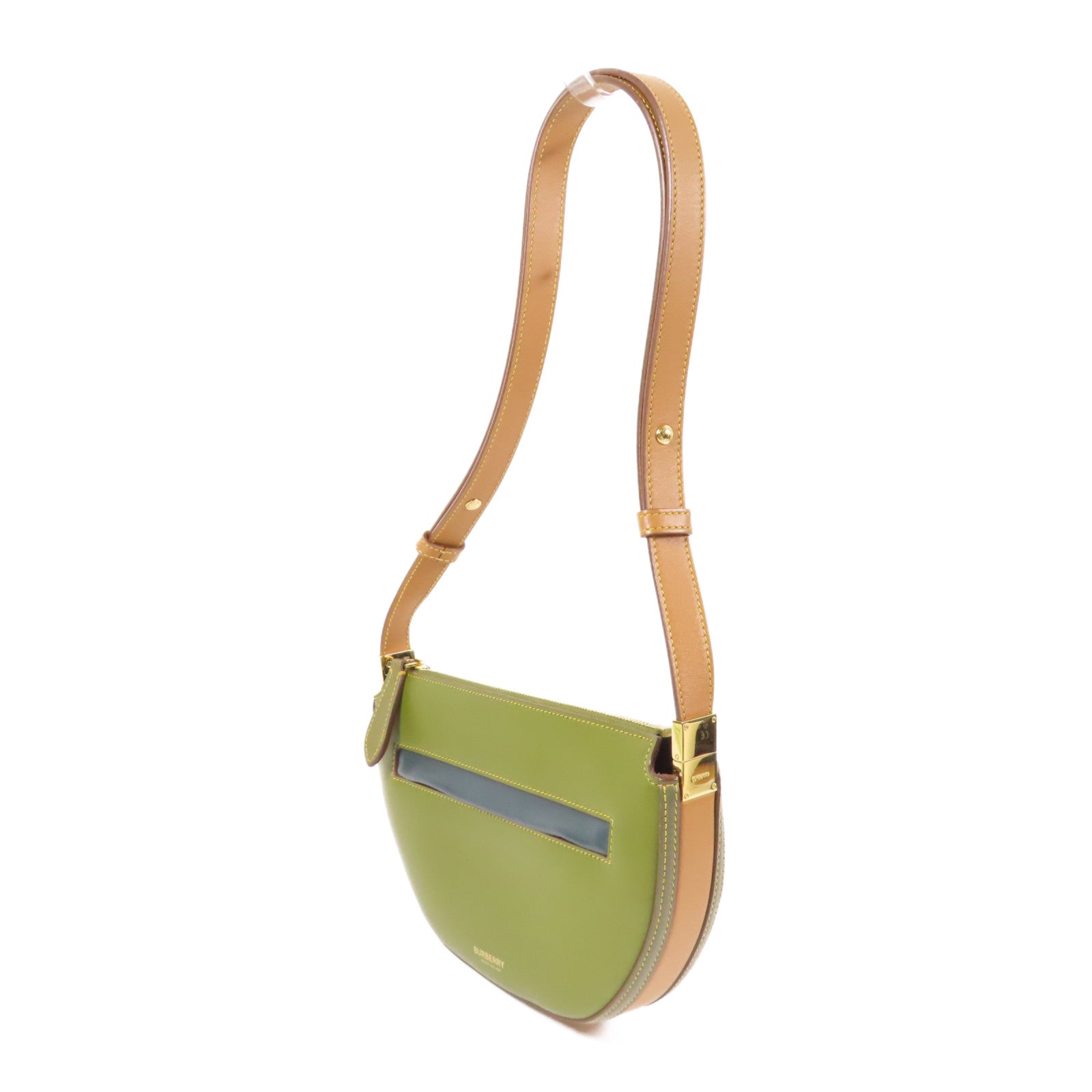 BURBERRY【激減優惠】 牛皮皮革Shoulder Bag金扣肩背袋綠色