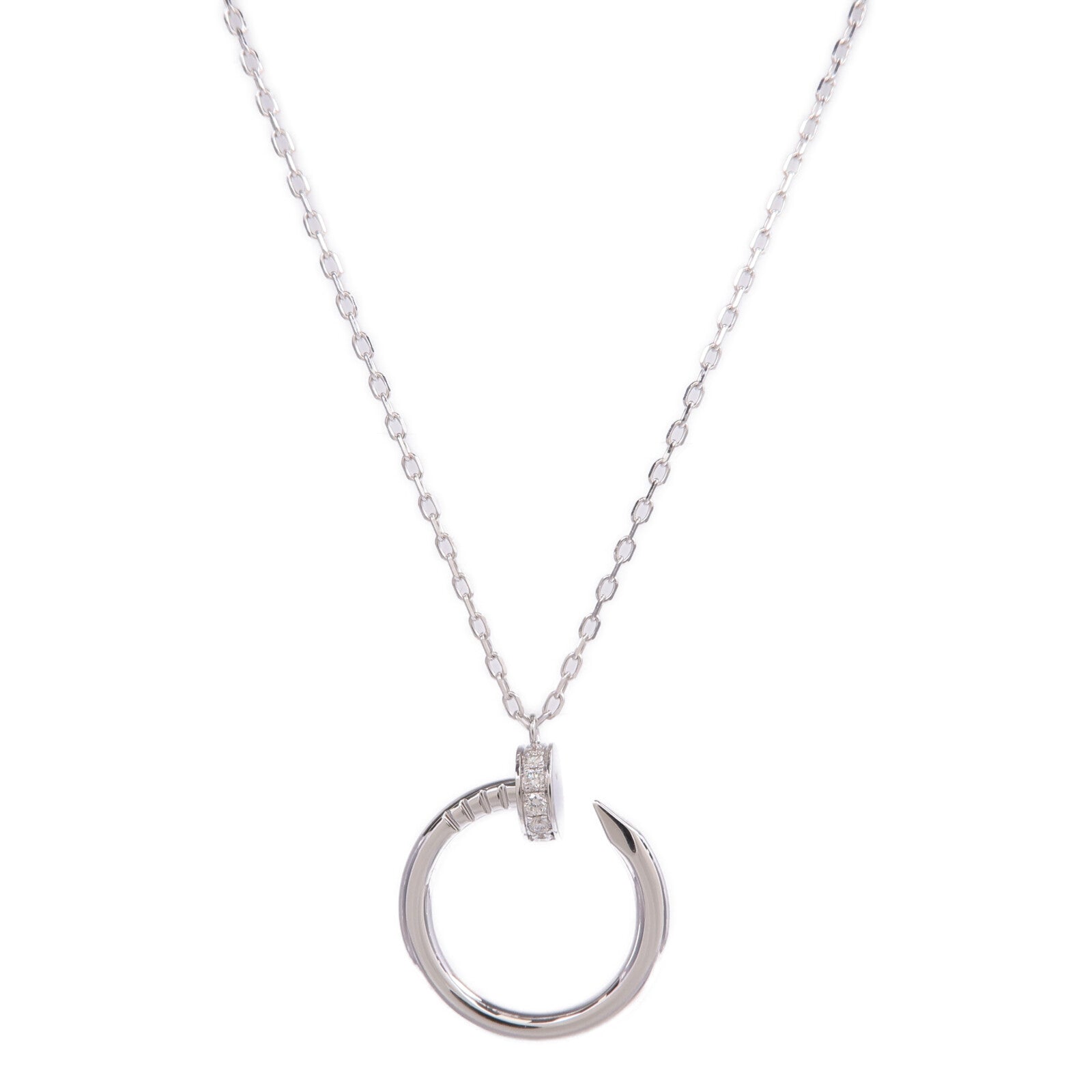 CARTIER 18K白金Juste un Clou Pendant鑽石項鍊