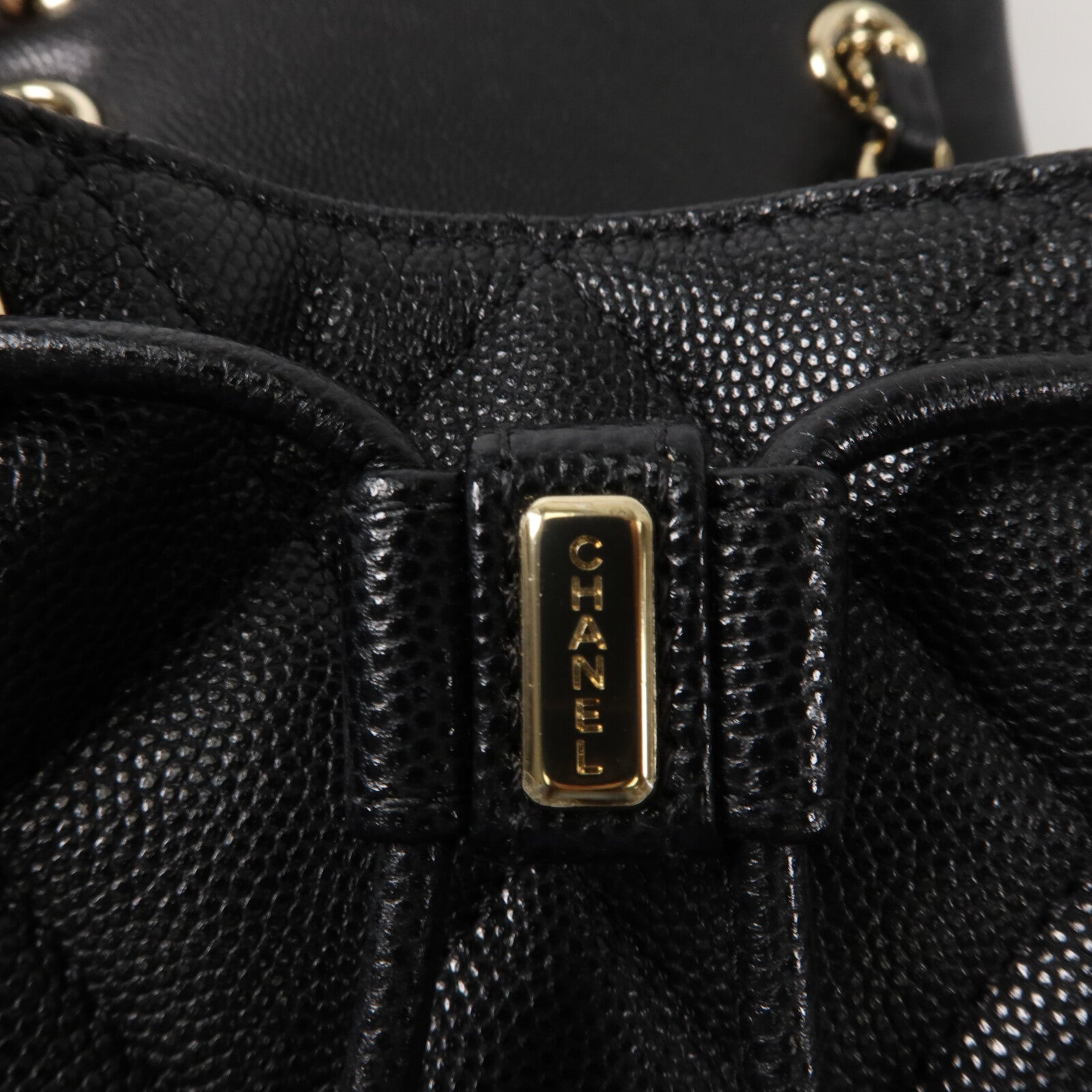 CHANEL 牛皮皮革Backpack鏈帶背包