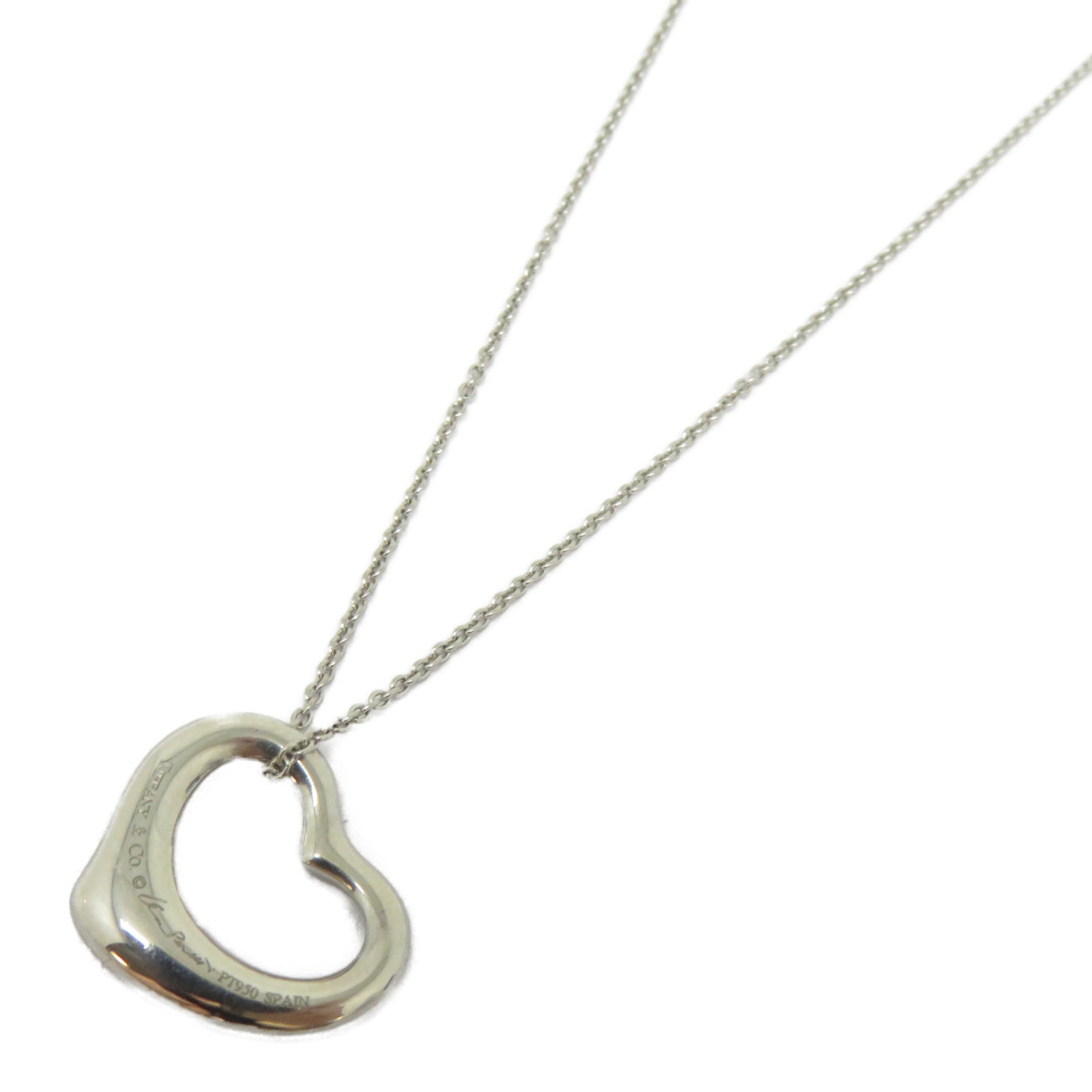 TIFFANY＆CO 【激減優惠】950鉑金Diamond Open Heart Necklace鑽石項鍊