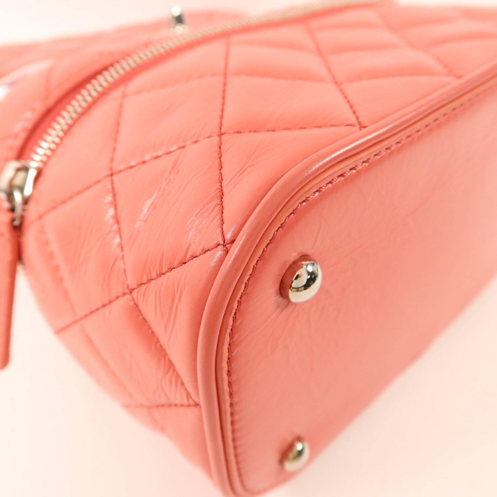 CHANEL 牛皮皮革/PVC Matelasse Backpack銀扣背包