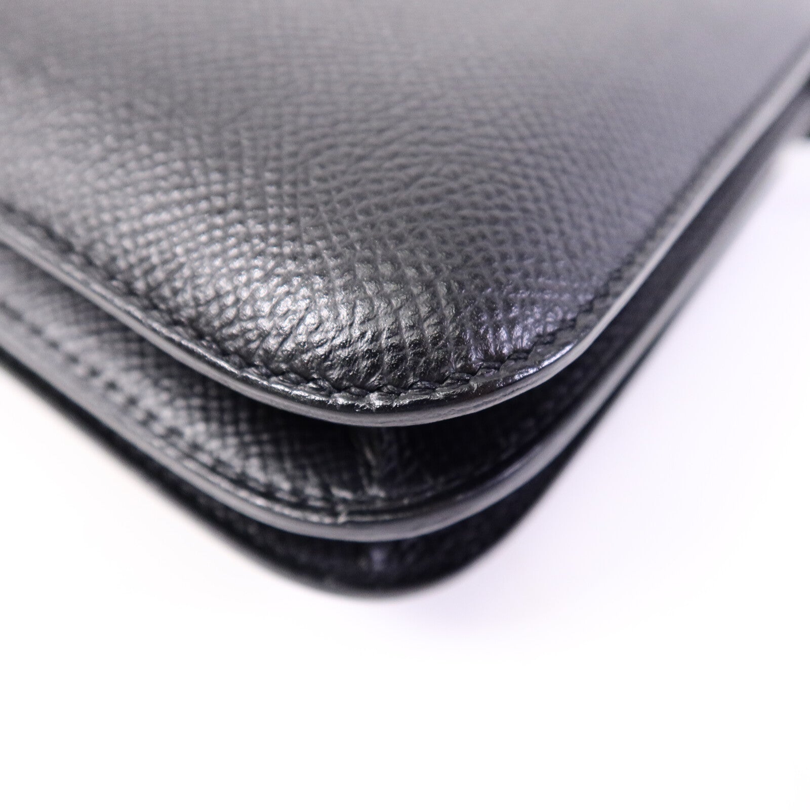 HERMES Epsom皮革Mini Constance肩背袋Noir