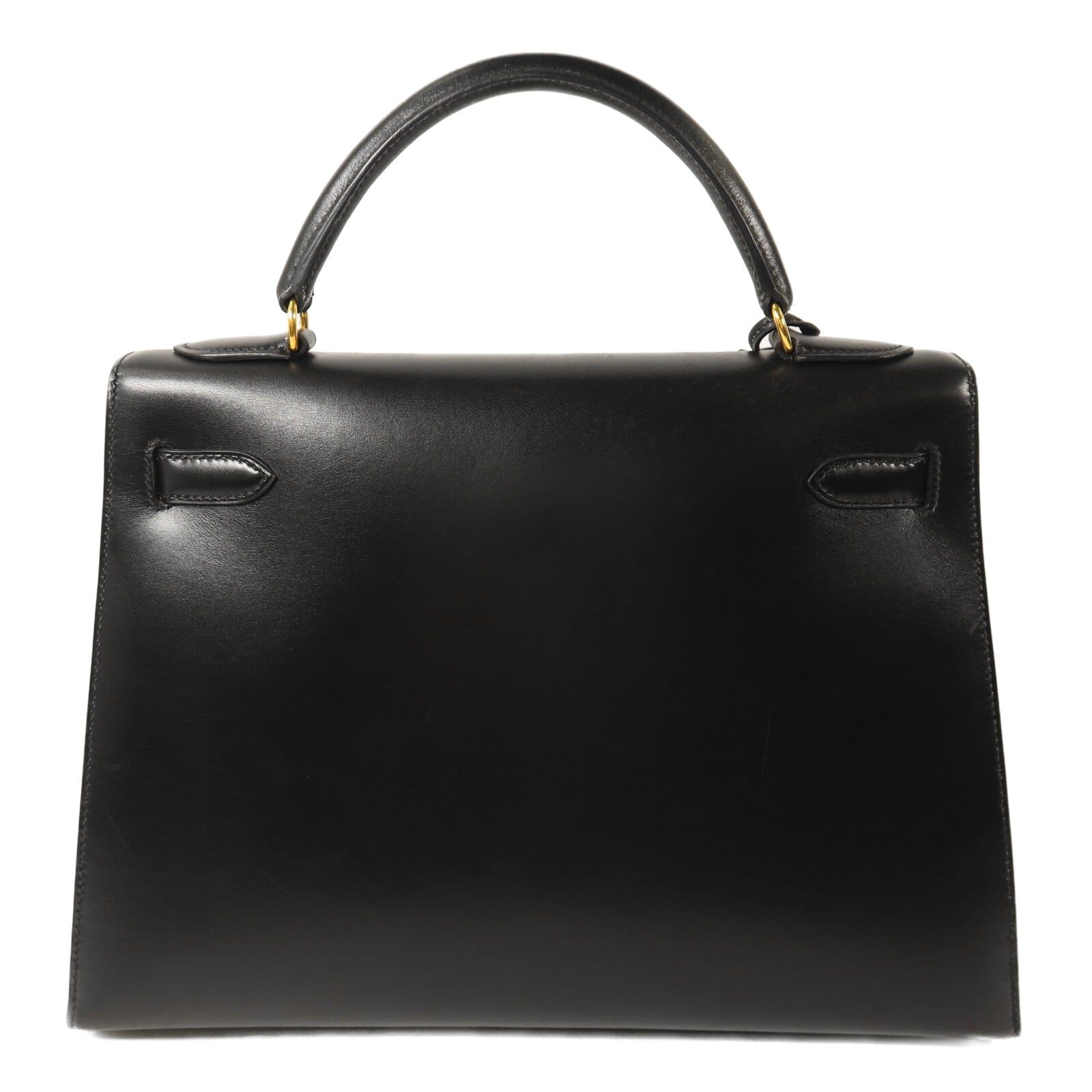 HERMES Box Calf皮革Kelly 32手挽肩背兩用袋Noir