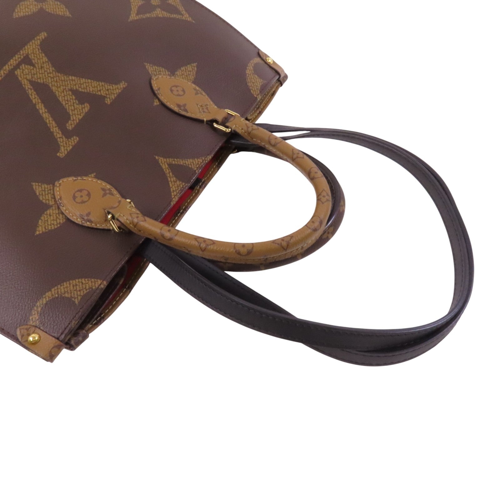 LOUIS VUITTON Monogram/Monogram Reverse On The Go MM金扣手挽肩背兩用袋