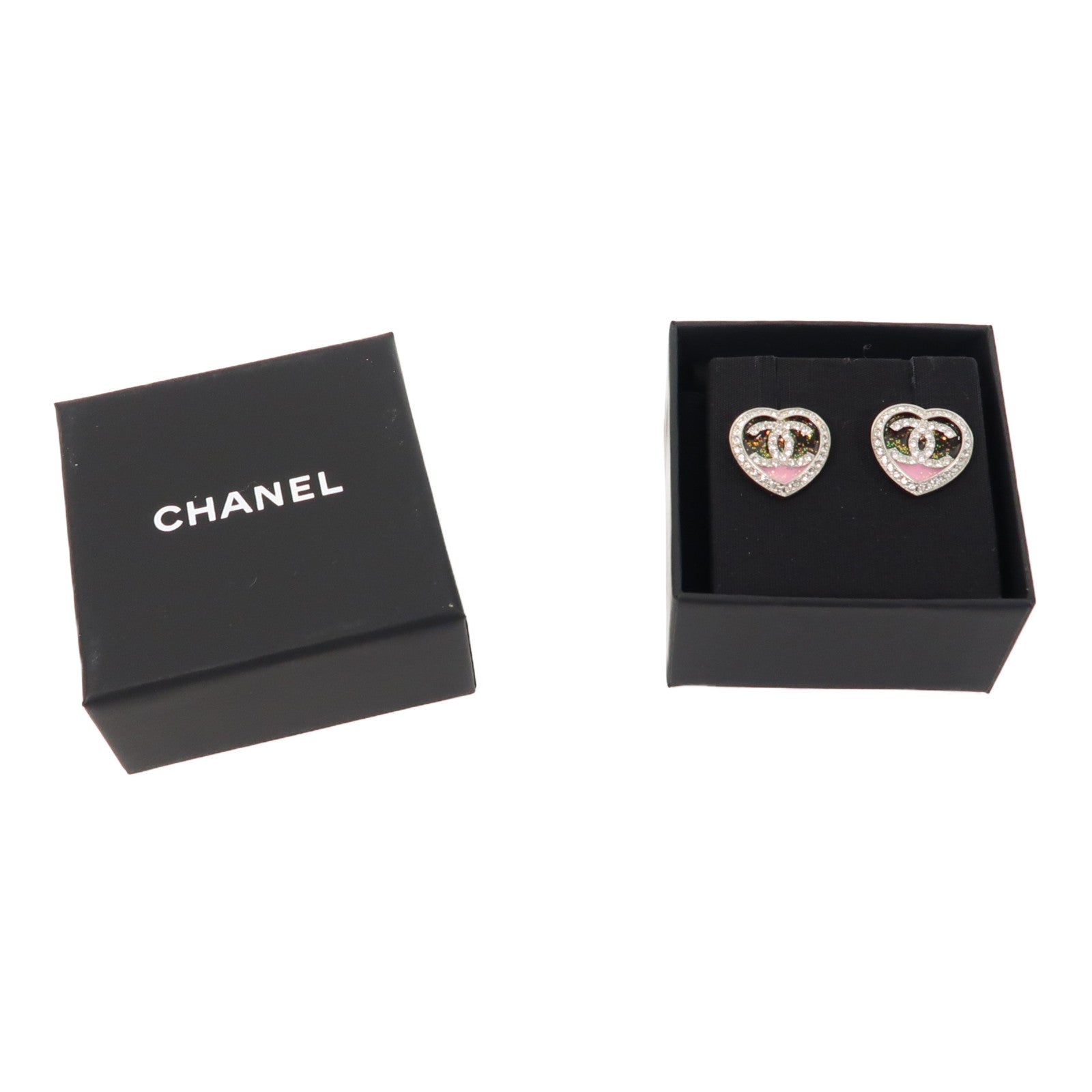 CHANEL 金屬Earrings耳環銀色/粉紅色/黑色