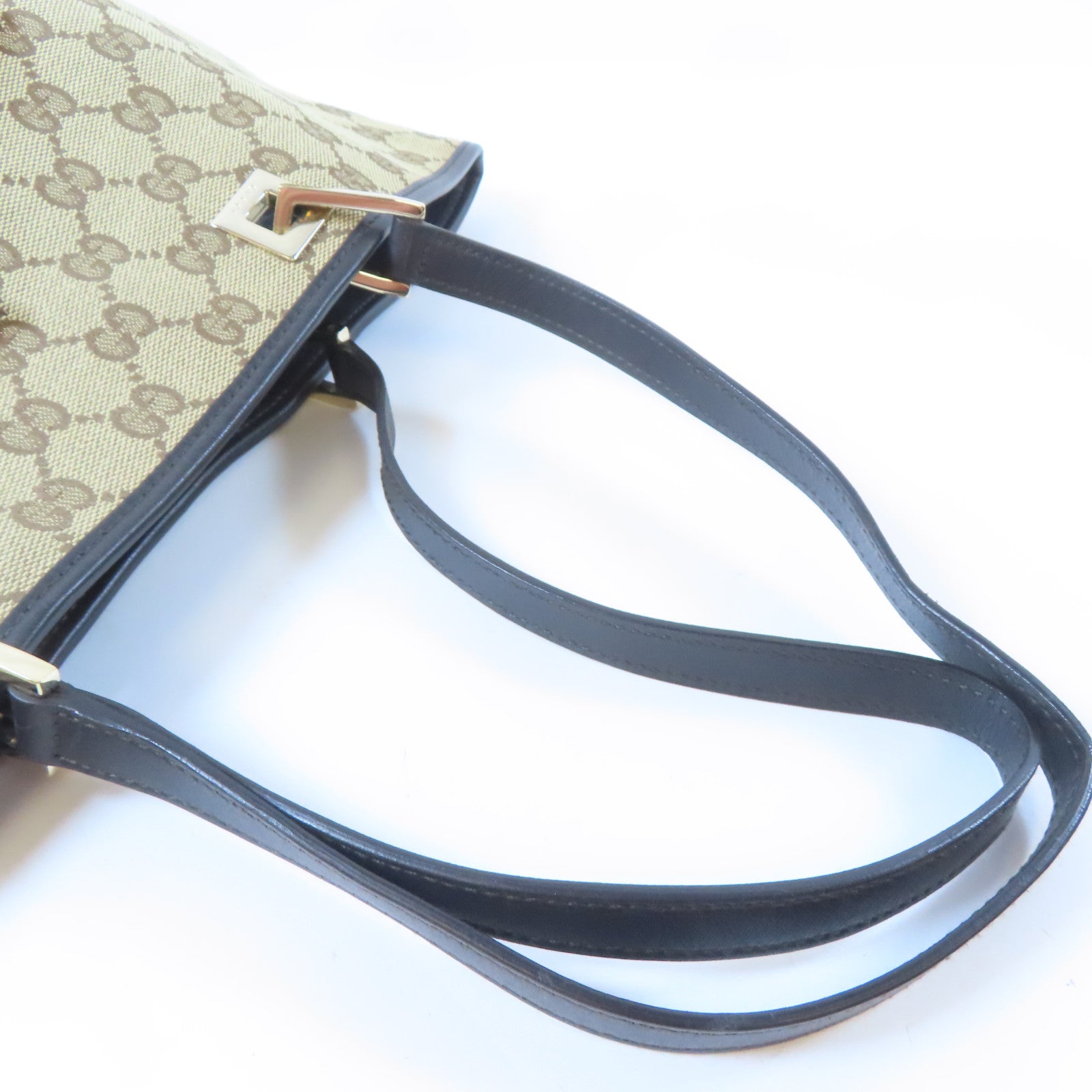GUCCI 帆布Tote Bag金扣肩背袋啡色