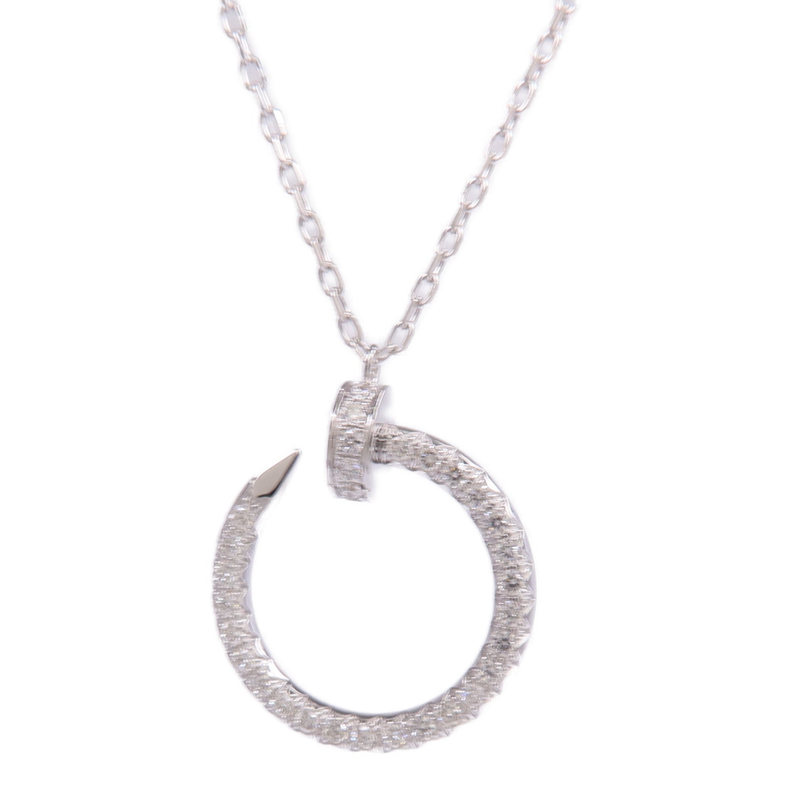 CARTIER 18K白金Juste un Clou Pendant鑽石項鍊
