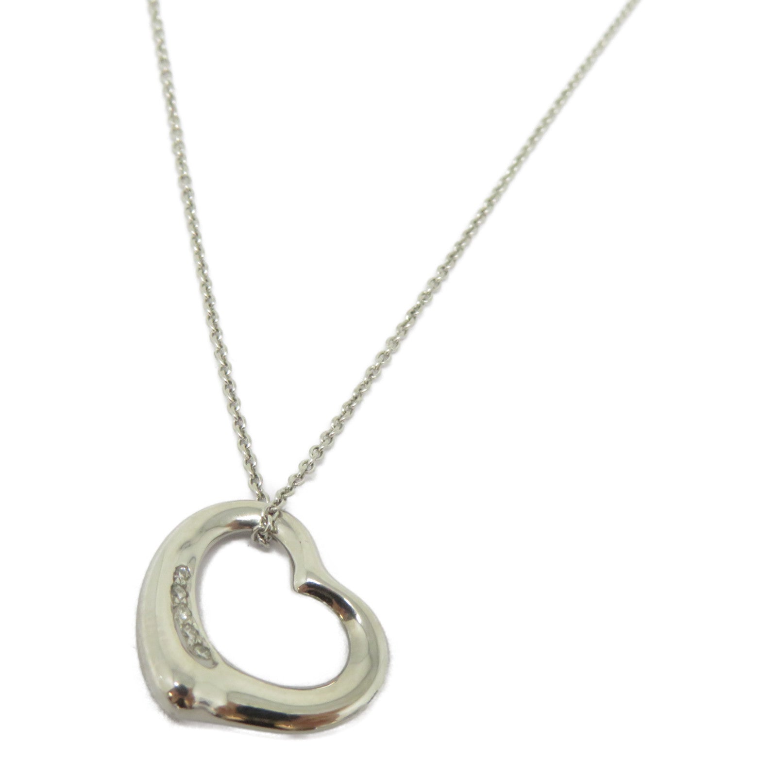 TIFFANY＆CO 【激減優惠】950鉑金Diamond Open Heart Necklace鑽石項鍊