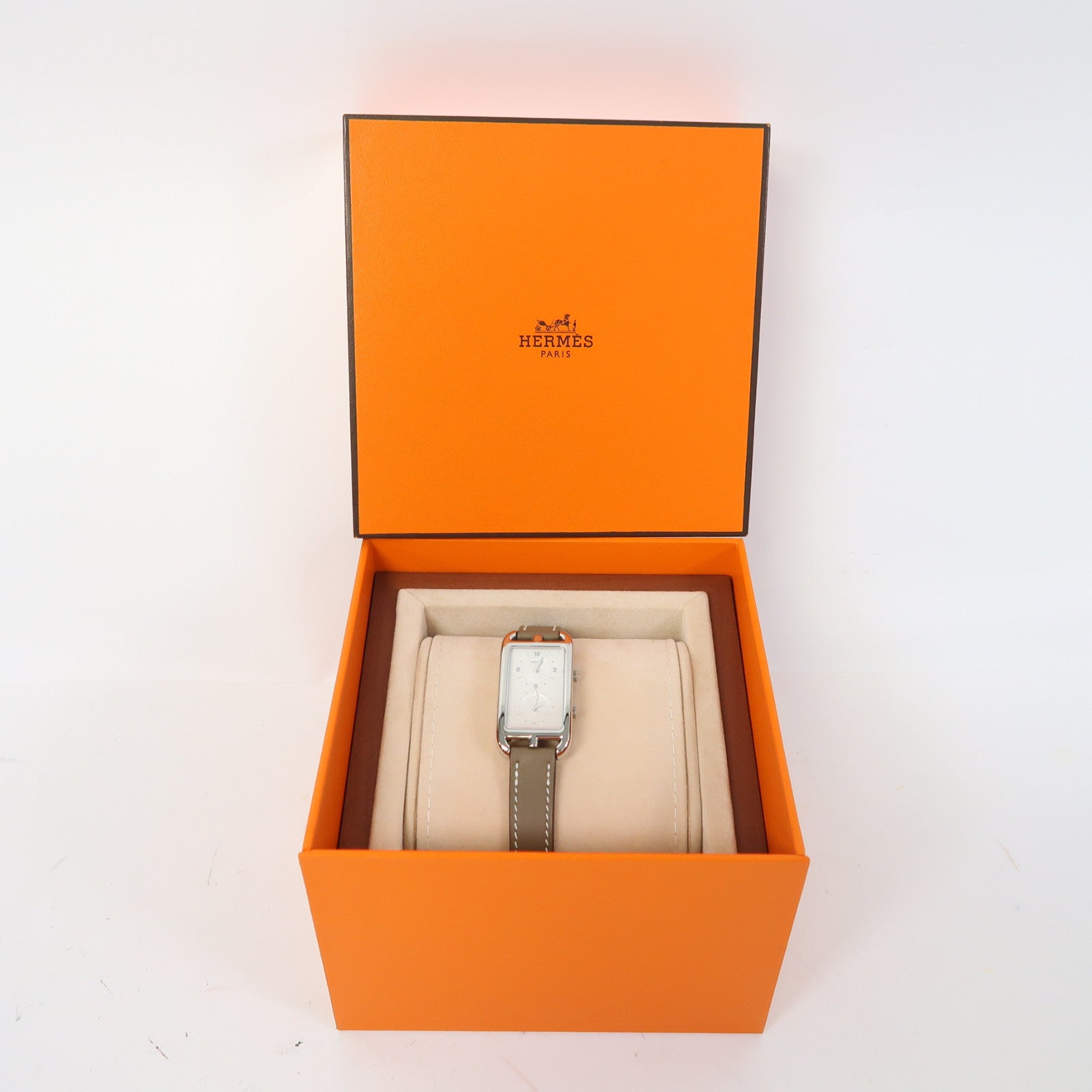 HERMES Nantucketn Dual Time不鏽鋼手錶石英機芯白色